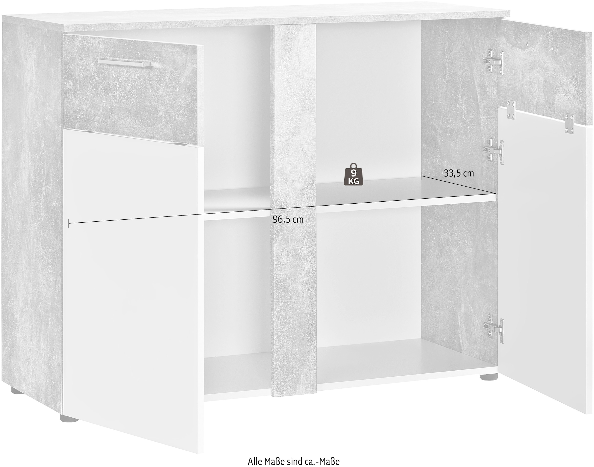 Procontour Commode »Trenti« hauteur 81 cm, avec tablette réglable en hauteur