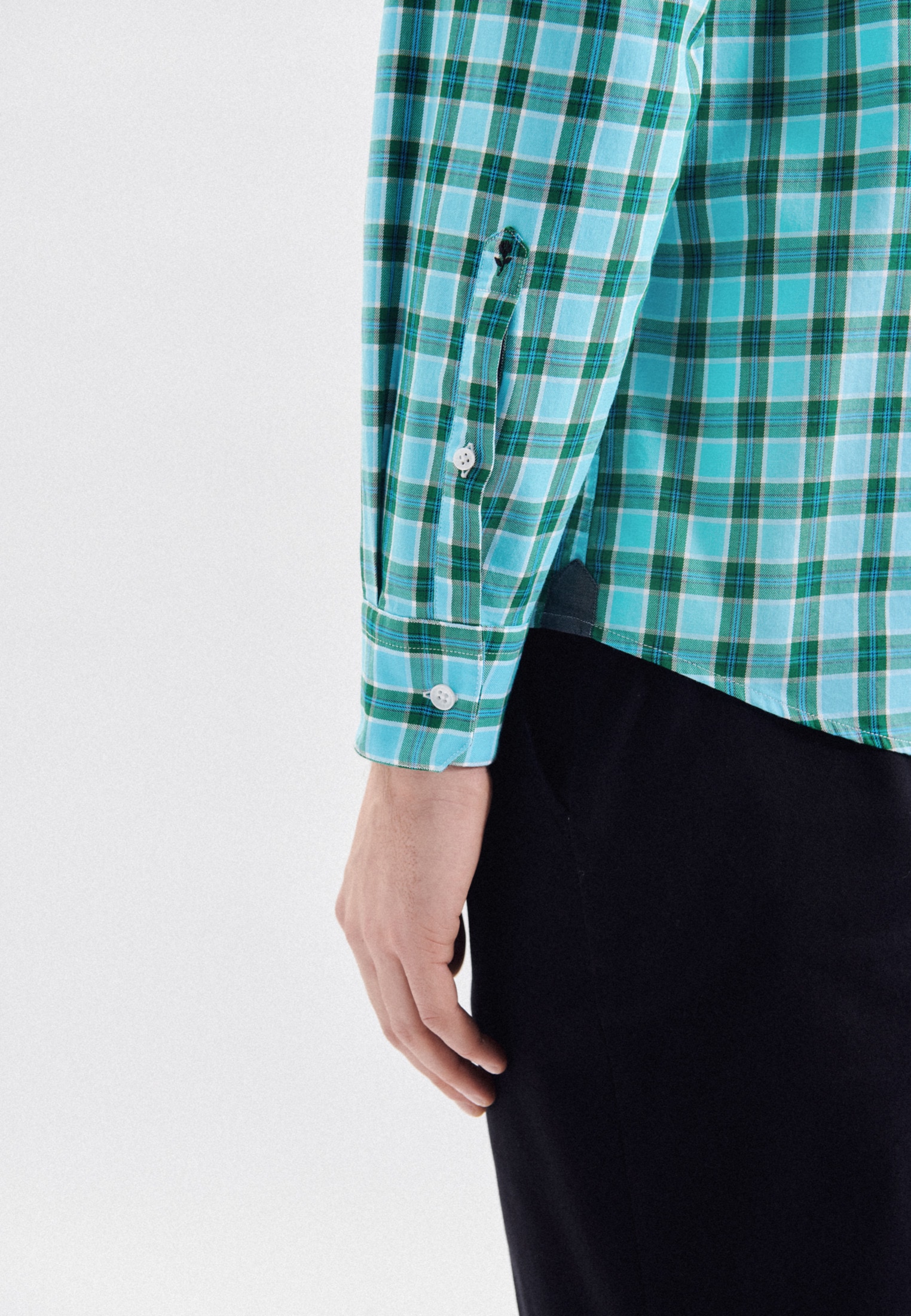 seidensticker Businesshemd »Schwarze Rose«, Regular Langarm Button-Down-Kragen Karo
