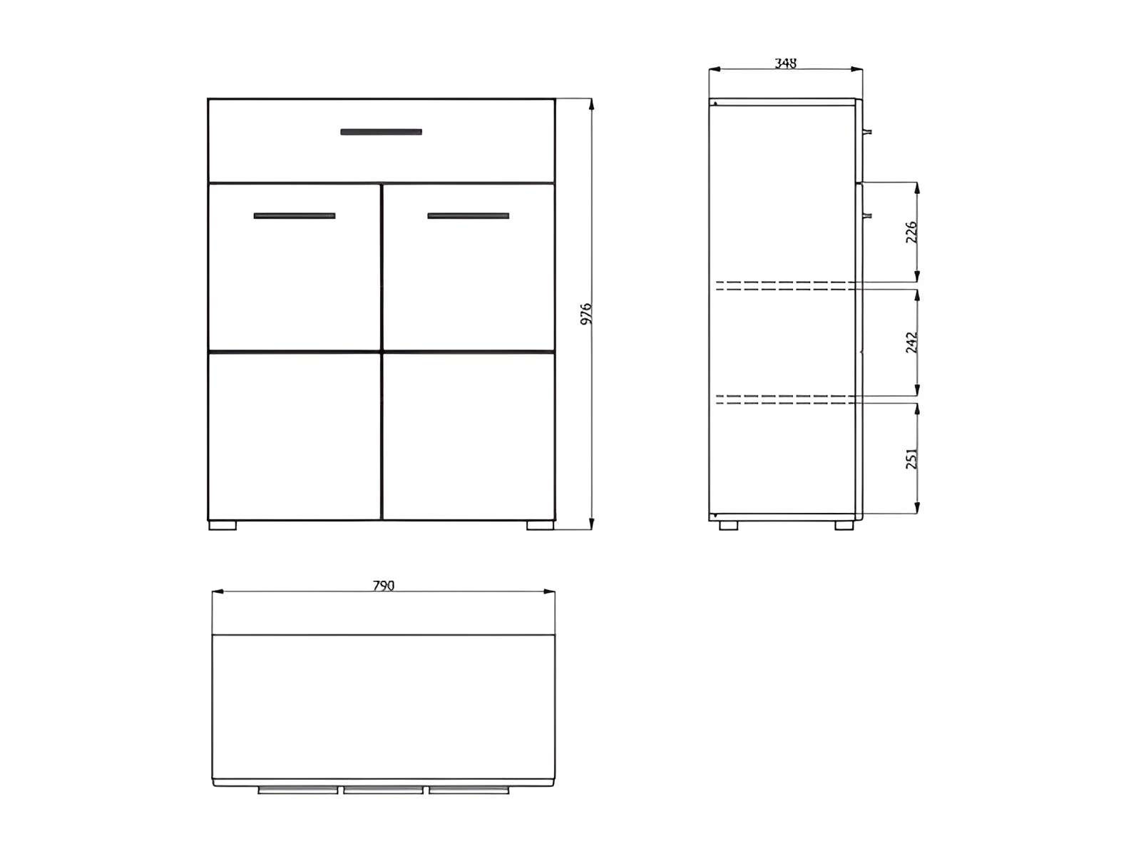 Home affaire Schuhschrank »Beny, Schuhkommode, Schuhregal, mit einer Schublade, Höhe 98 cm«, Hochglanzfronten, 2 Türen, Breite 79 cm