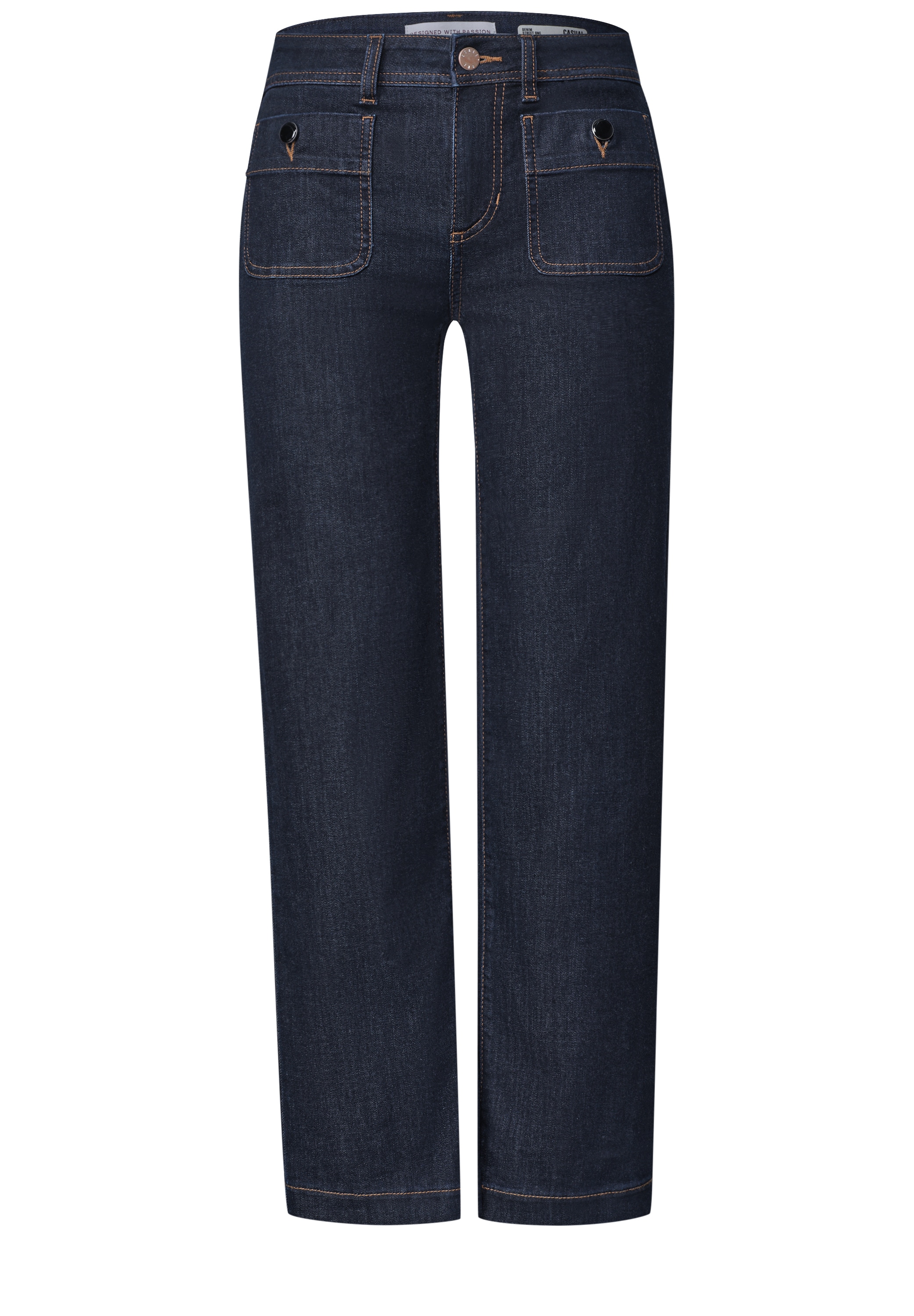 STREET ONE Jeans droit »Style Amalia« aspect délavé / stretch