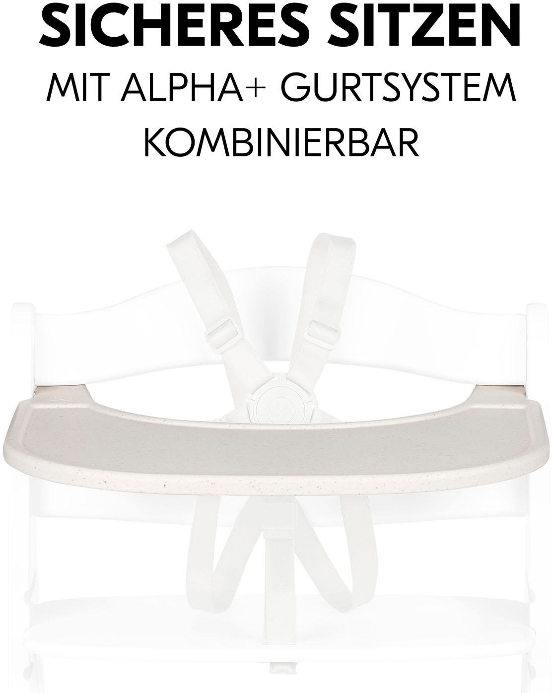 Hauck Plateau de chaise haute »Alpha Click Tray, Speckle Beige« aus recyceltem Material
