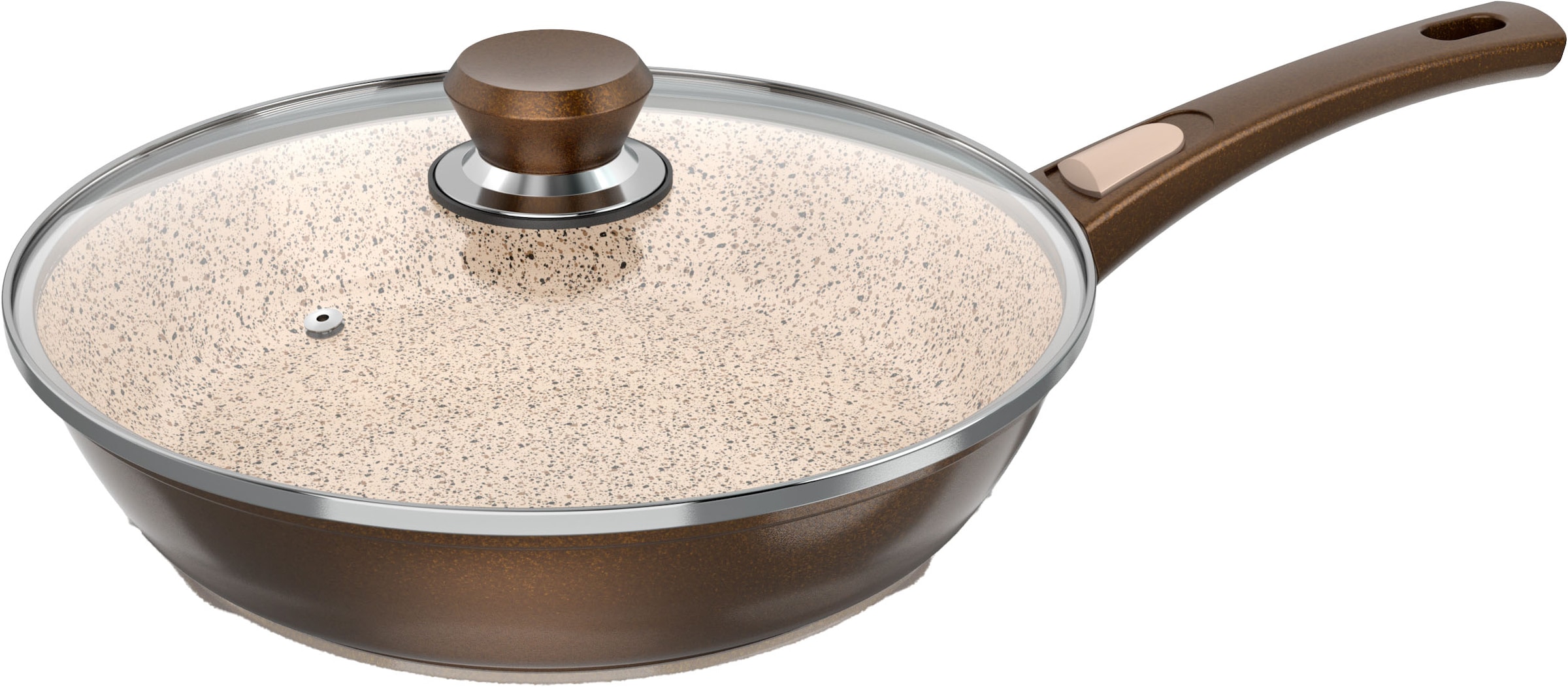 Genius Set de poêles »Cerafit Granit - Grand-Edition Pfanne, 7-teiliges Set« Edelstahl Set, je 1x Pfanne + Deckel 24 cm + 28 cm, 1x Pfanne 20 cm, 2x Einleger, 7 cuis tlg. geeignet für Aufläufe, zum Schmoren o. Backen - ohne Griff und Deckel