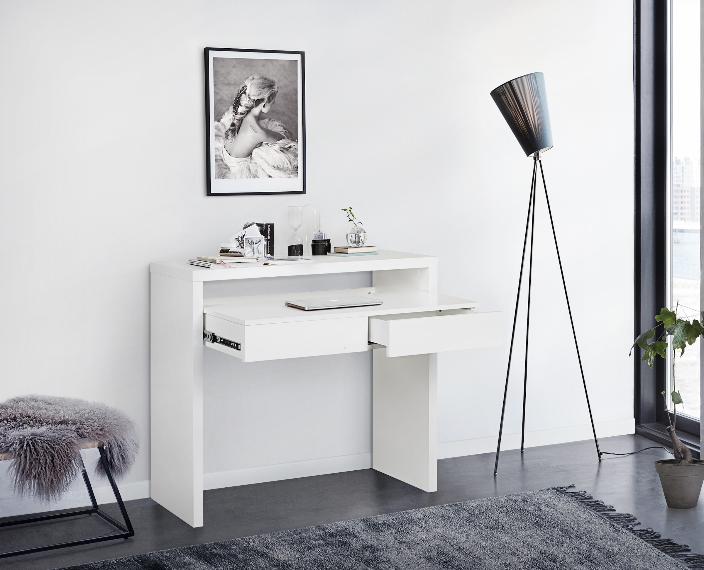 Image of Woodman Schreibtisch "Console10" puristisches Design, Breite 36 - 56 cm, FSC-zertifiziert