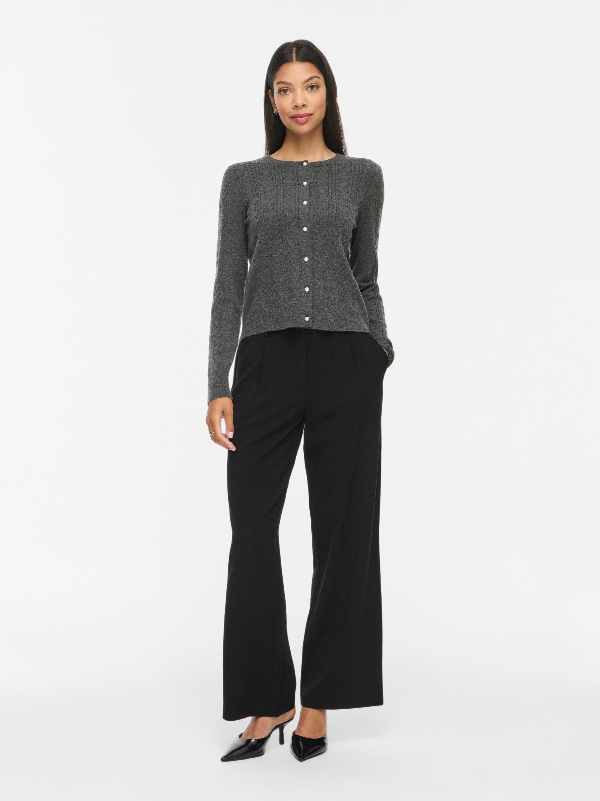 Vila Strickjacke »VIKERRY CABLE L/S KNIT CARDIGAN-NOOS« Materialmix, normal geschnitten