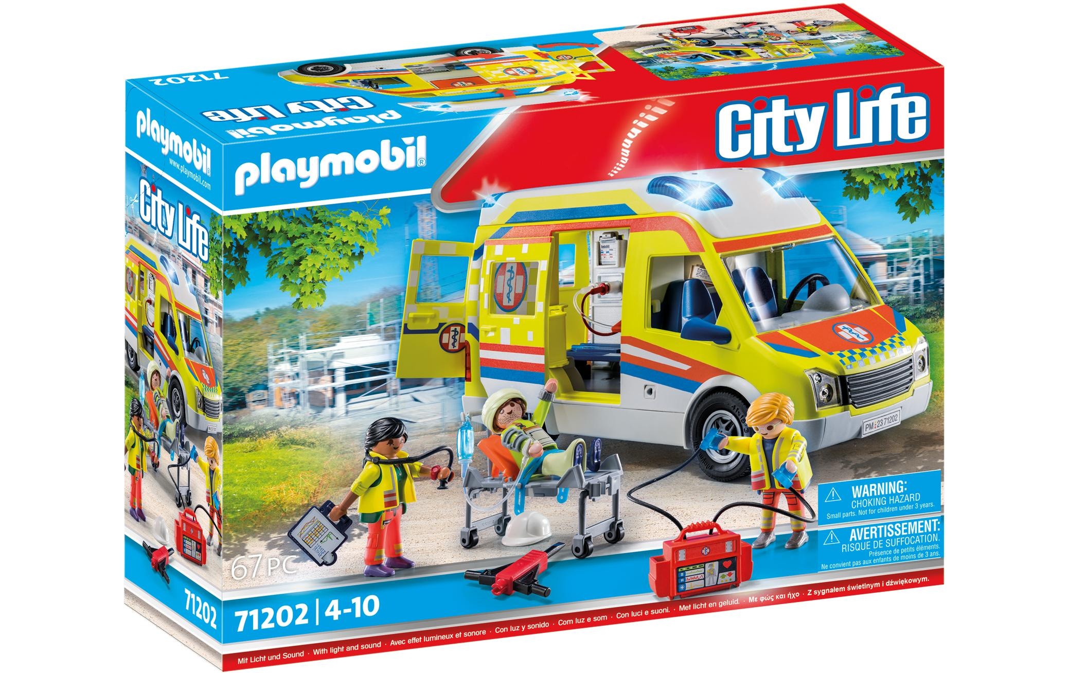 Image of Playmobil Spielbausteine "City Life Rettungswagen mit Licht & Sound 71202"