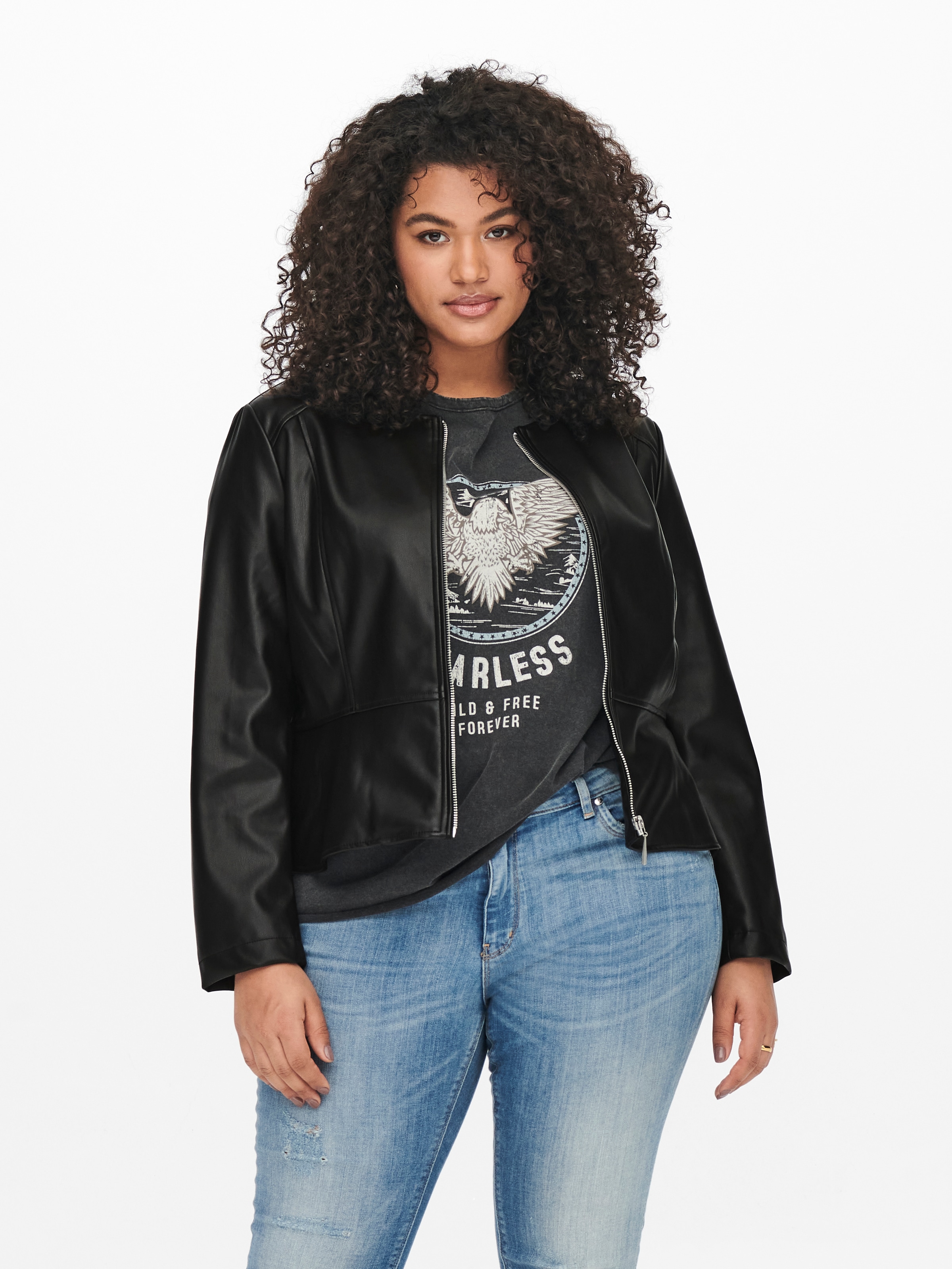 ONLY CARMAKOMA Veste en imitation cuir »CARSARAMY FAUX LEATHER JACKET OTW«