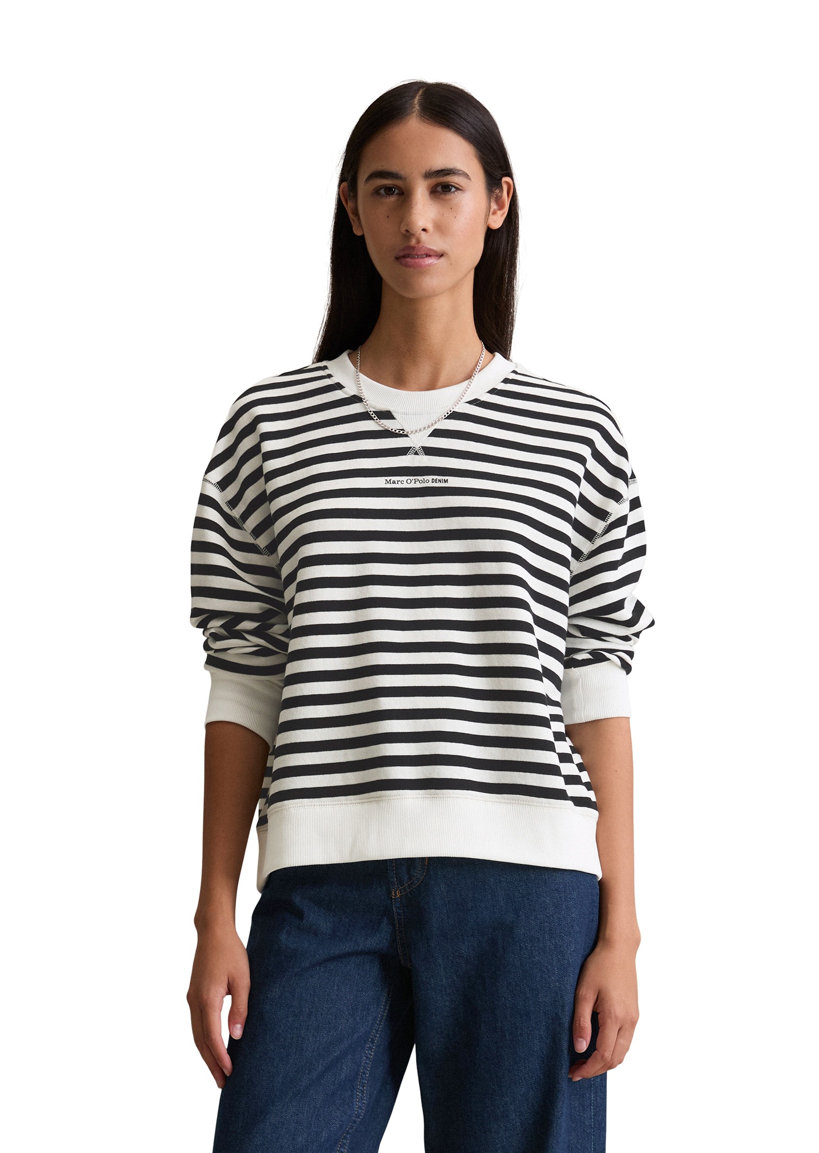 Image of Marc OPolo DENIM Sweatshirt, Gestreift, relaxed fit