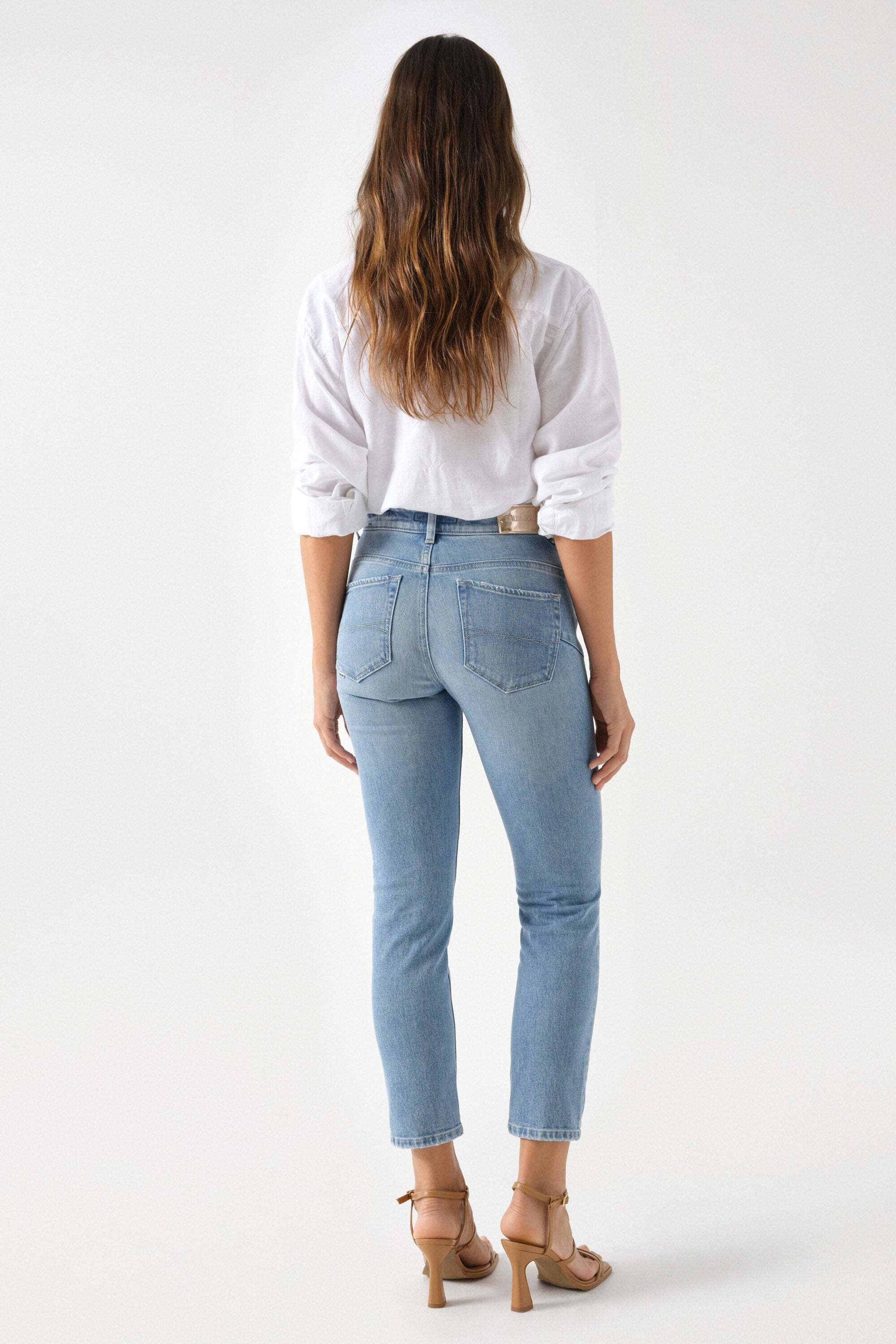 Salsa Slim-fit-Jeans »Salsa Jeans Jeans Faith Light Wash Button Detail«