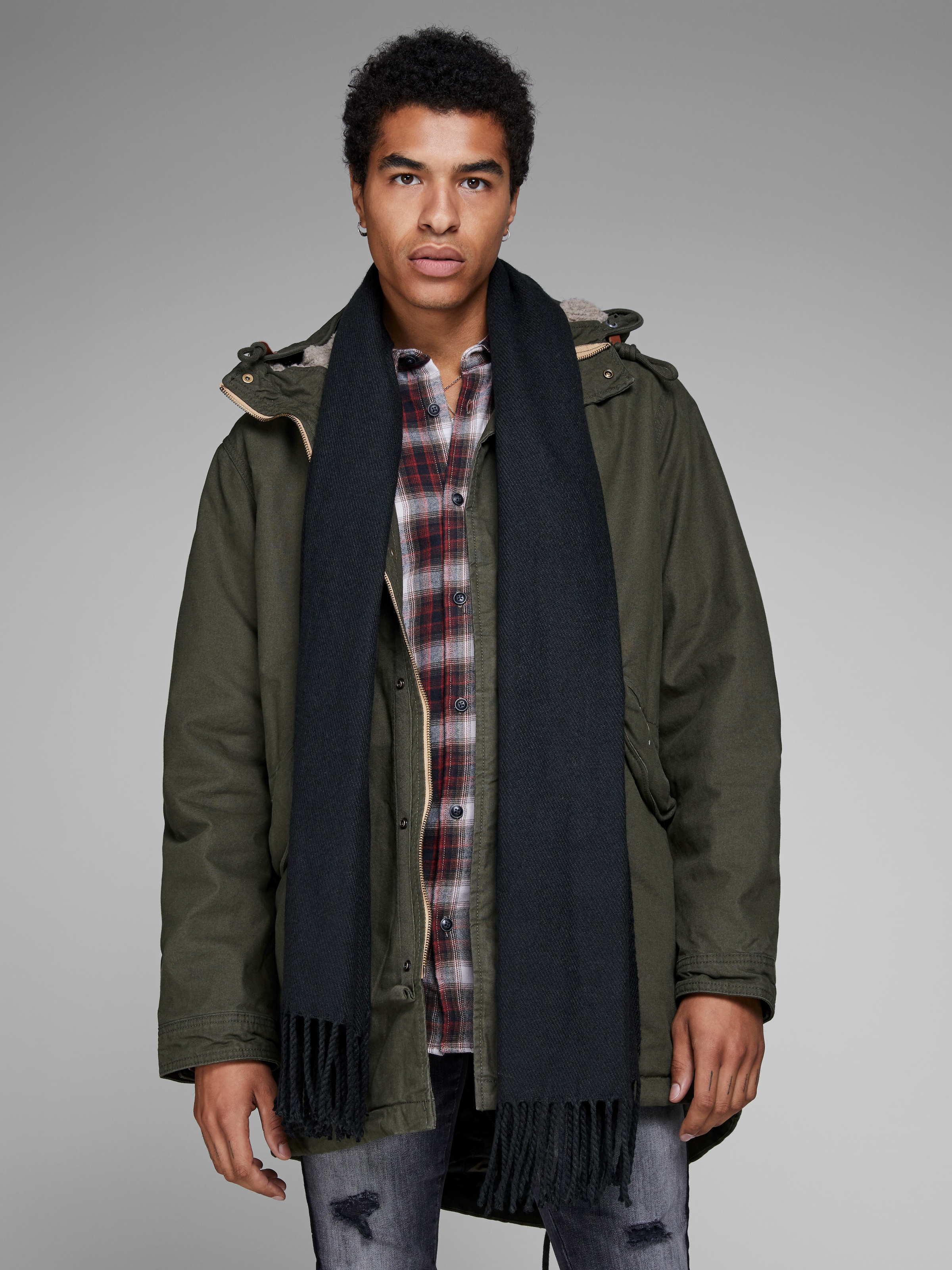 Jack & Jones »JACSOLID WOVEN SCARF NOOS« Kunstfaser, mit Fransen