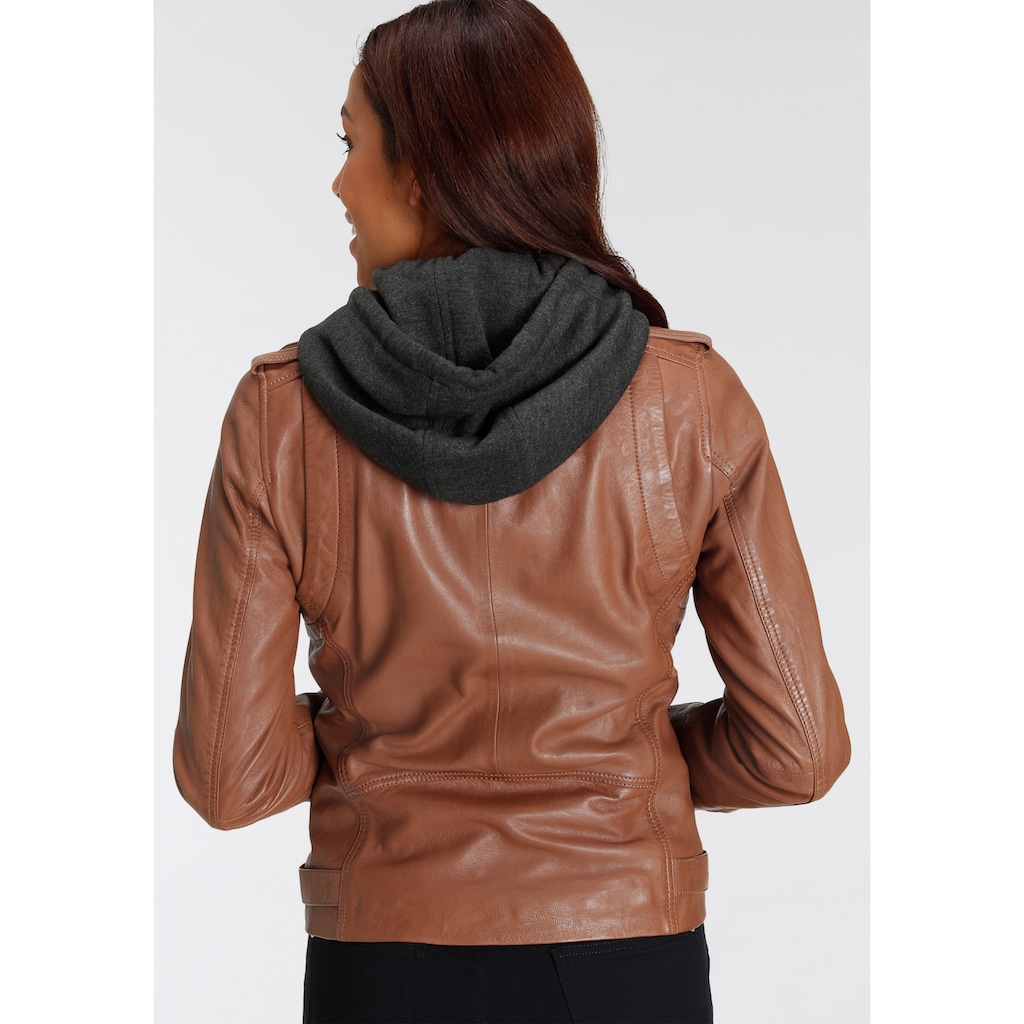 Maze Lederjacke »OT Gomera«, mit Kapuze