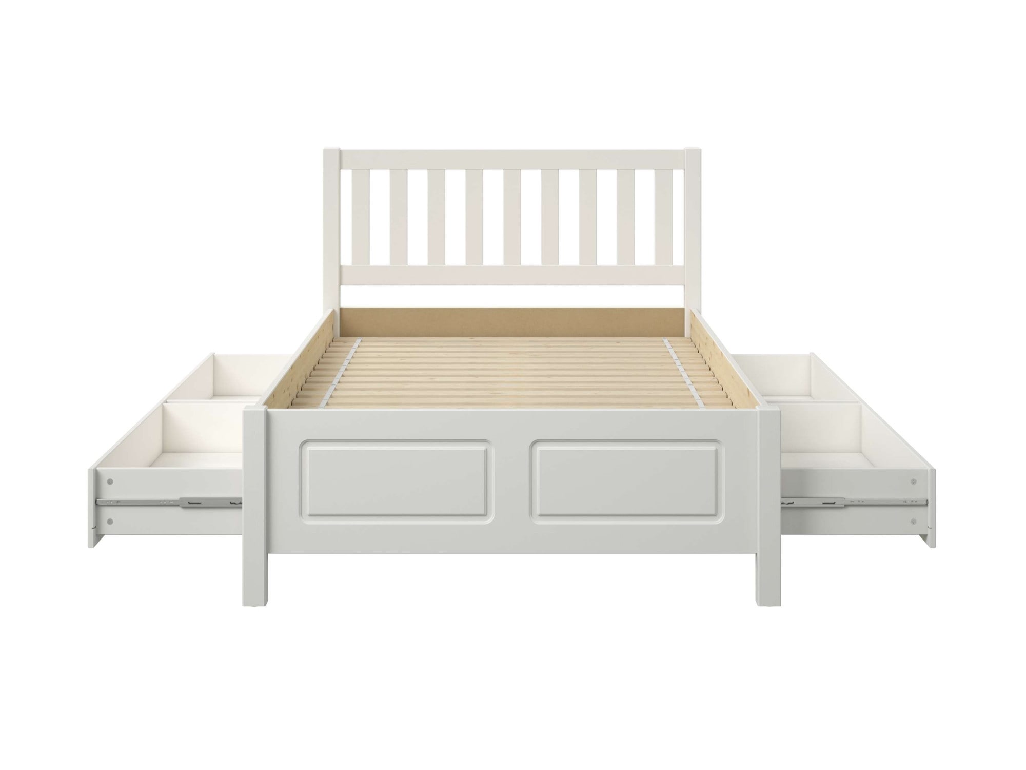 GOODproduct Lit de rangement »Synnra, maximaler Stauraum, 4 Schubladen, Made in EU, Landhausstil« certifié FSC®, façade à caissons, solution de rangement et confort