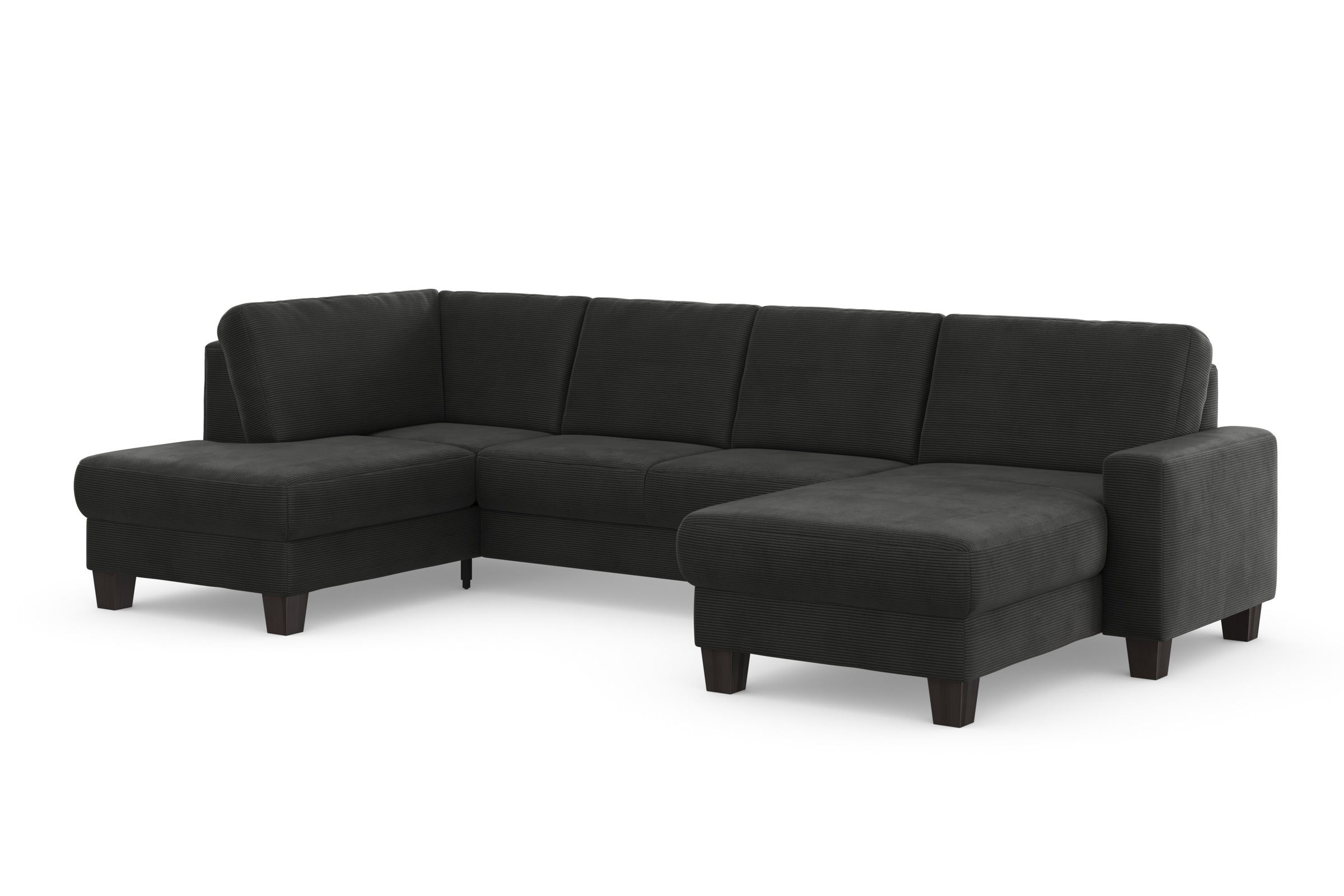 Home affaire Wohnlandschaft »Summer U-Form« mit oder ohne Bettfunktion und Bettkasten, wengefarbene Holzfüsse