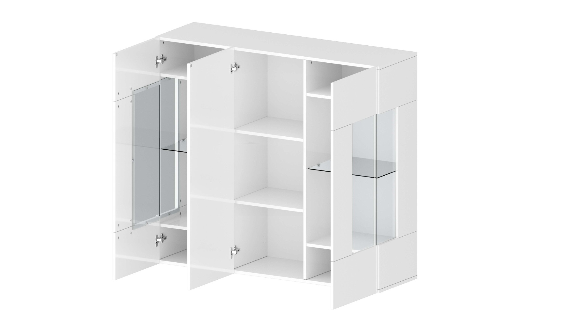INOSIGN Highboard »Egypt, Highboard, Hochschrank, Hochkommode, Vitrine«, mit 3 Türen davon 2 mit Glaseinsatz,kompl. Hochglanz lack.,Breite 135