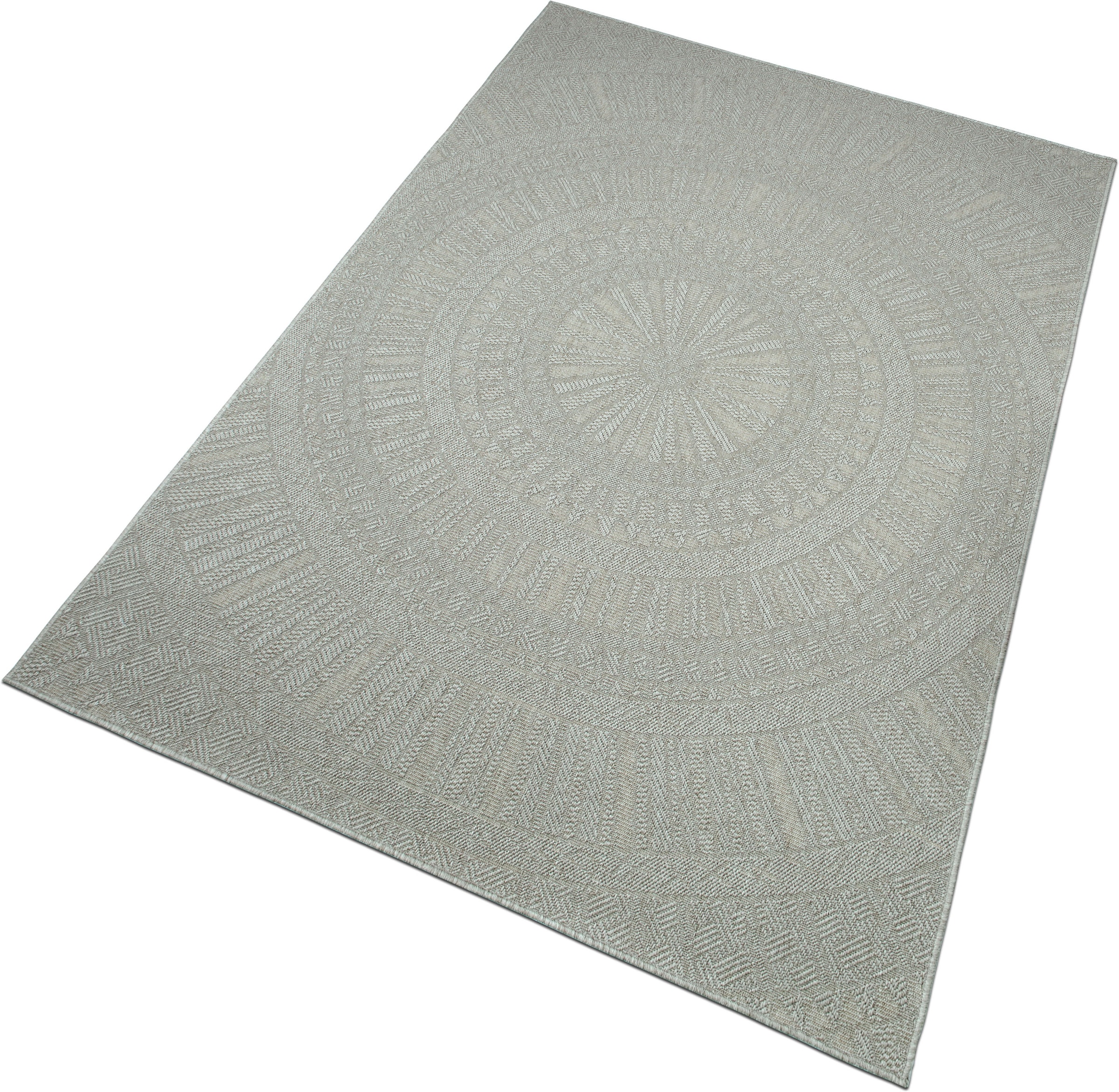 Bruno Banani Teppich »Solan, ethno, boho-inspiriert, In- und Outdoor geeignet« rechteckig 5 mm Höhe Mandala, Kreise, Küche, Wohnzimmer, Camping, Balkon
