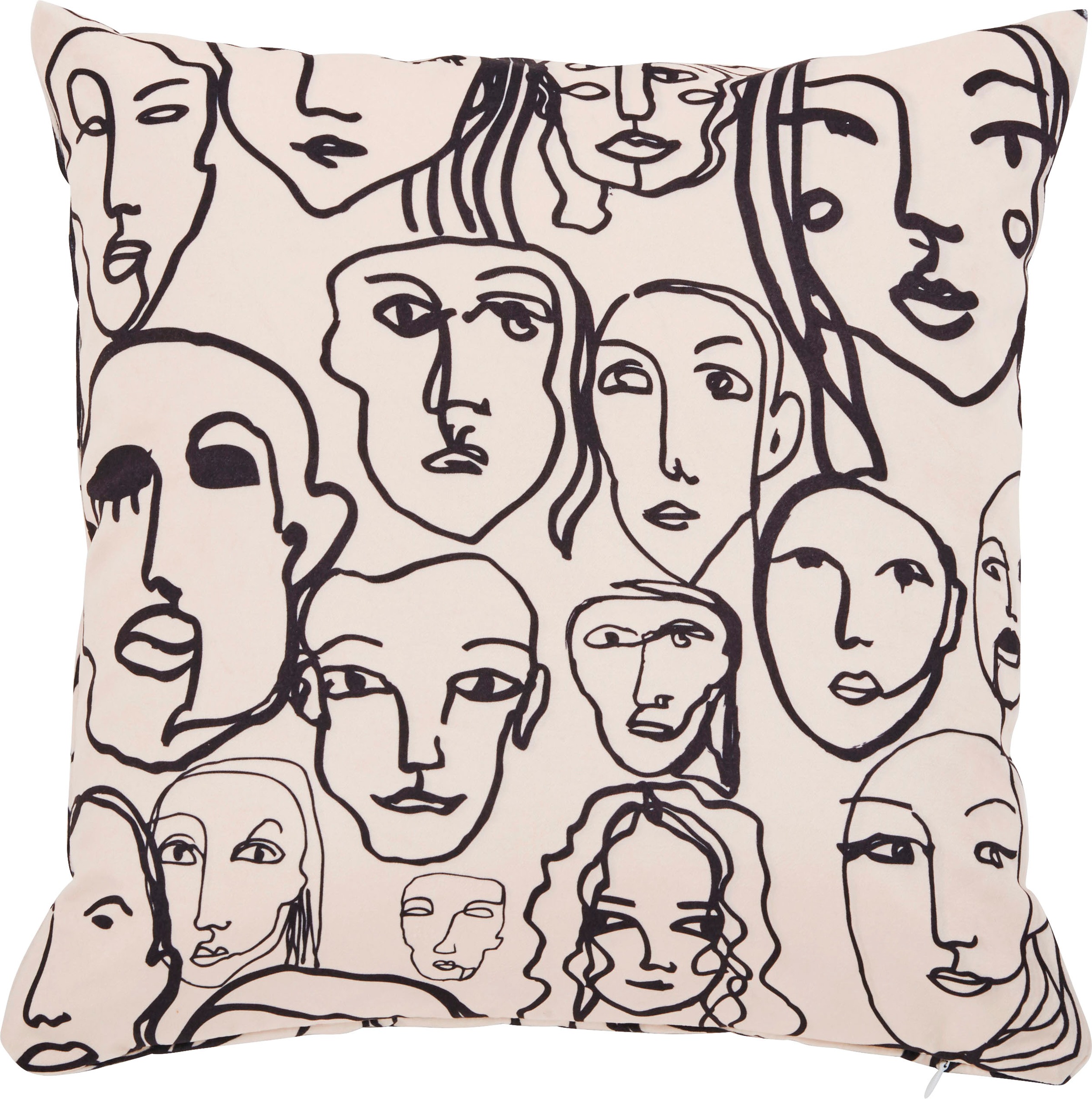 Image of done. Dekokissen "Velour Print Crowd" Beidseitig bedruckte Kissenhüle ohne Füllung, 1 Stück