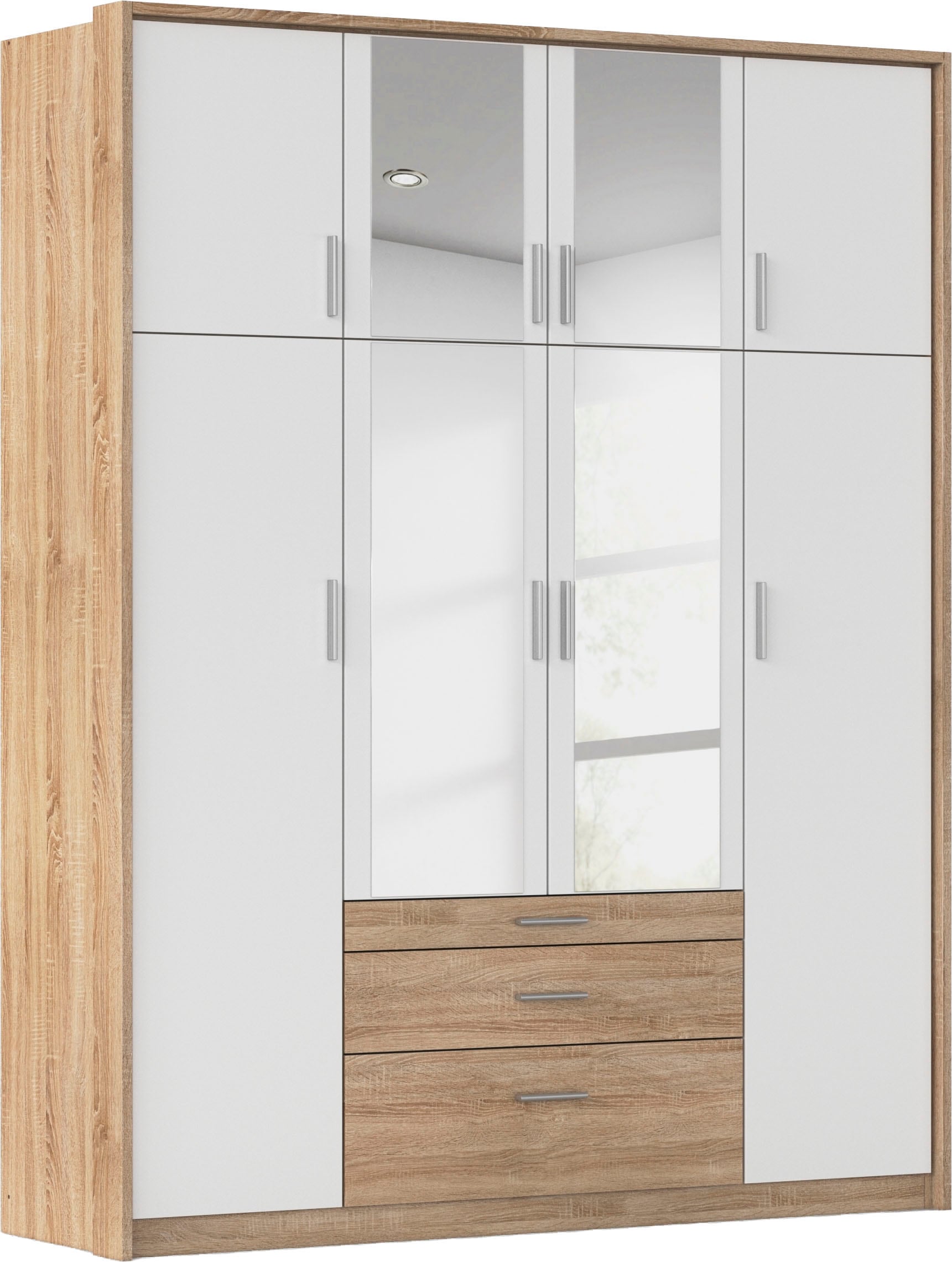rauch Kleiderschrank »Schrank Drehtürenschrank Garderobe Ankleide Schlafzimmer HILDESHEIM« Breiten: 185/275 cm, Höhe 231 cm,  oberste Schublade mit praktischer Facheinteilung MADE IN GERMANY