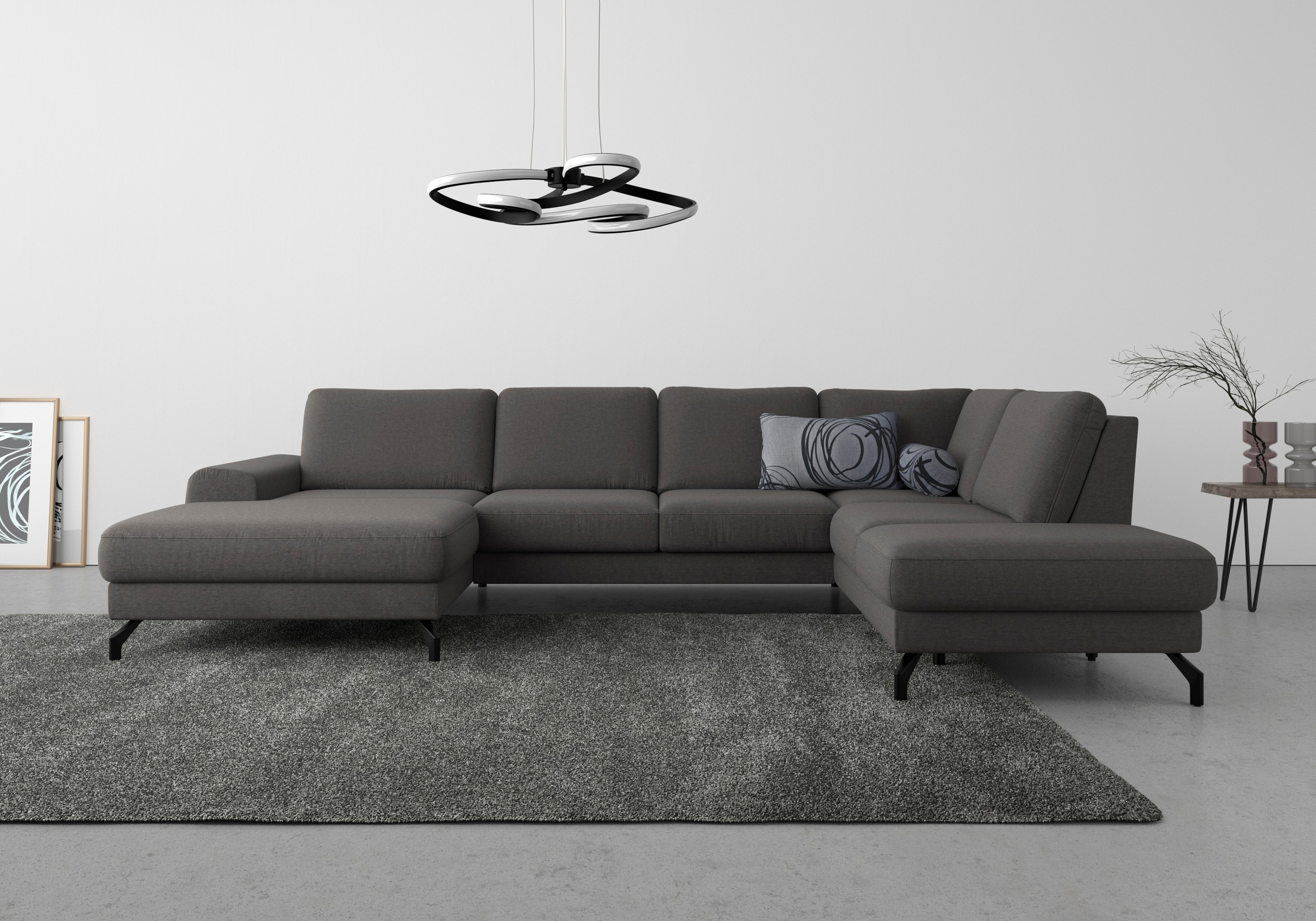 sit&more Wohnlandschaft »Cinturo U-Form«, inklusive Sitztiefenverstellung und Federkern, Sitzhöhe 45 cm
