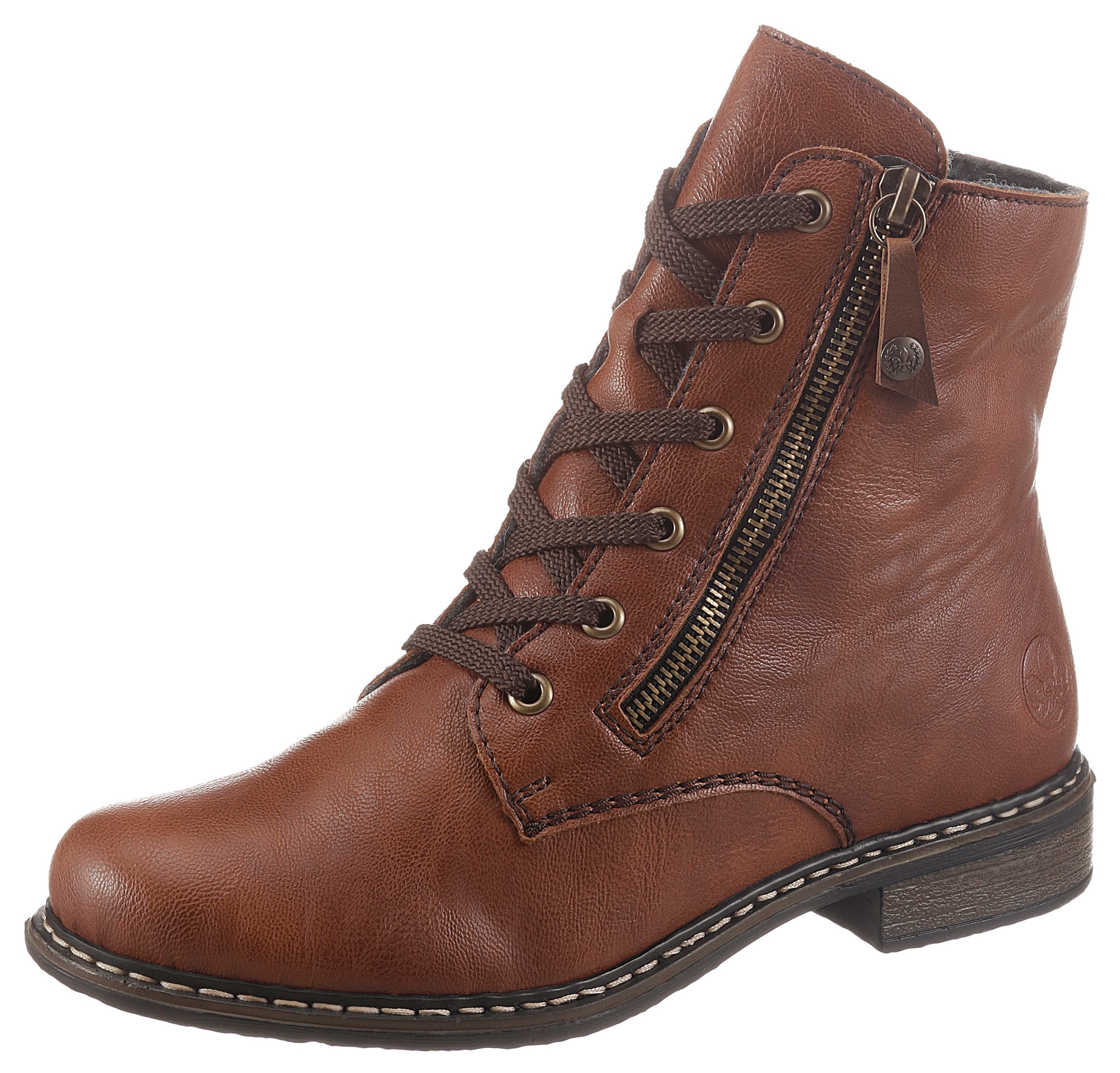 Image of Rieker Stiefelette Schnürstiefelette, Schnürboots mit Reissverschluss an der Aussenseite