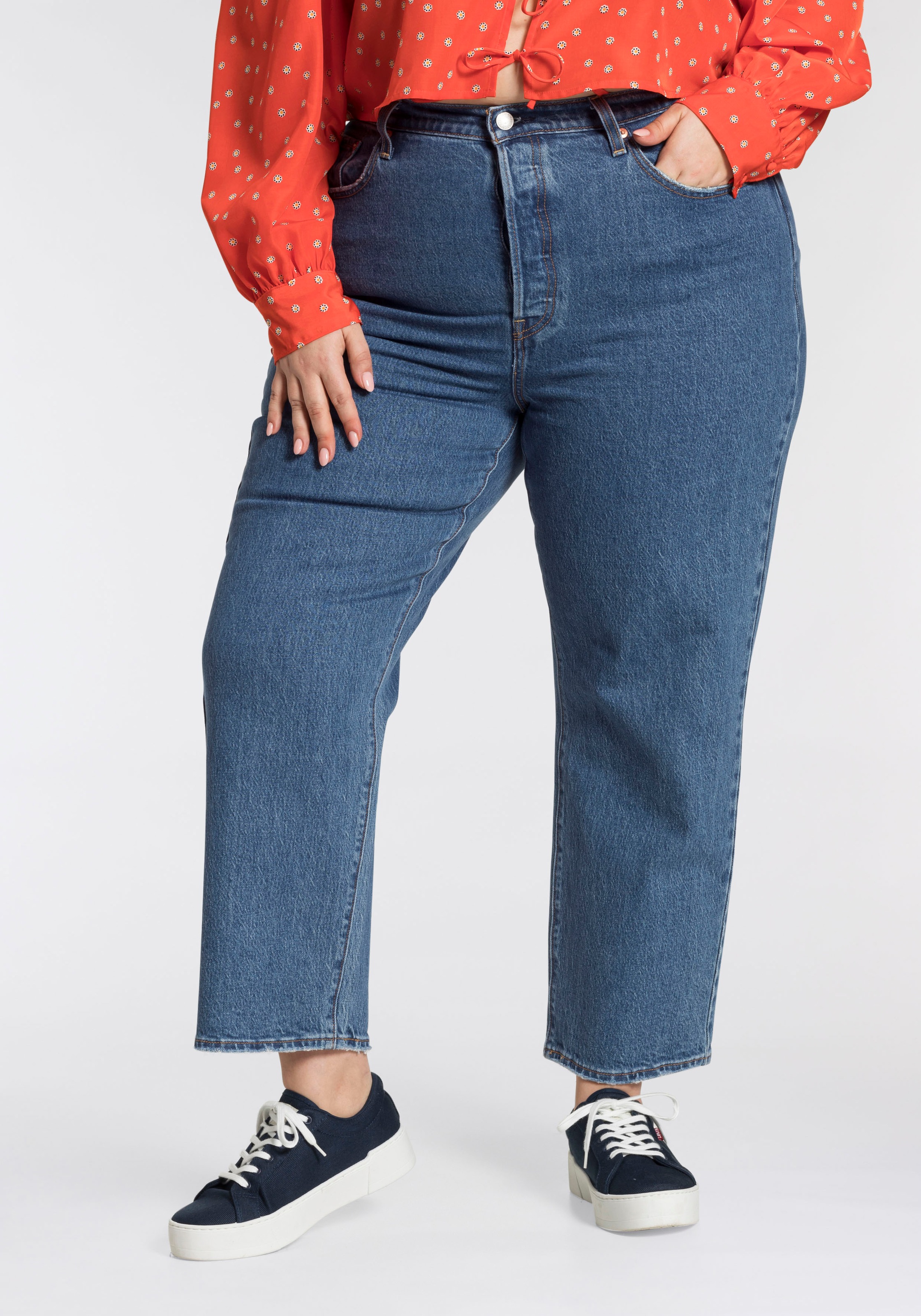 Image of Levi's® Plus Ankle-Jeans »Ribcage Straight Ankle«, mit geknöpftem Hosenschlitz bei Ackermann Versand Schweiz