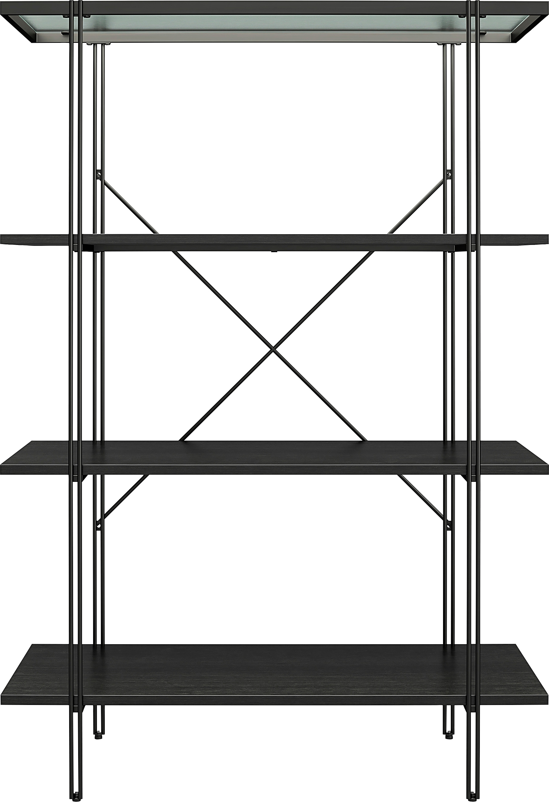 Dorel Home Aktenregal »Wainwright«, (1 St.), Oberboden aus Glas, Breite 79,5 cm, Höhe 117 cm, Metallregal