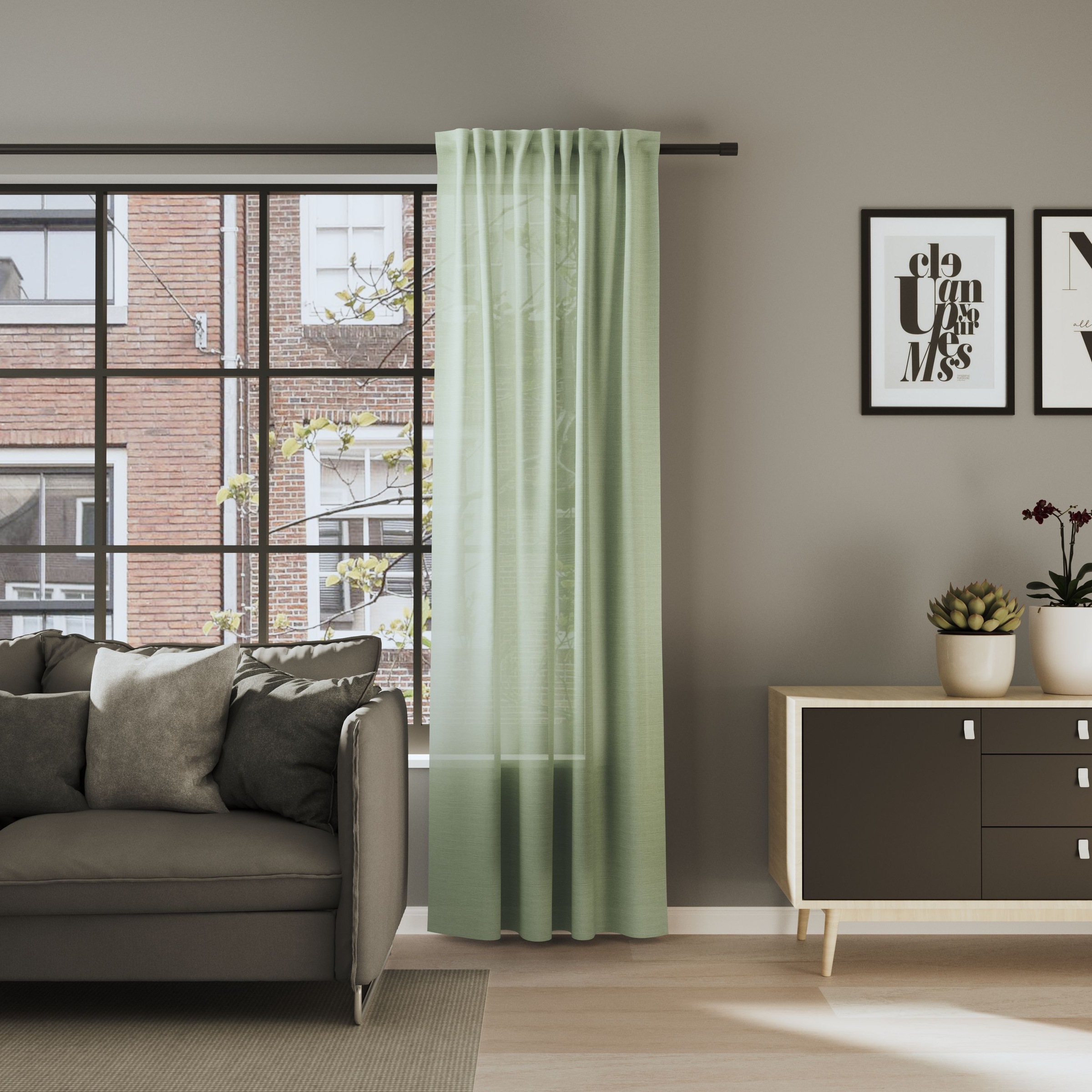 Neutex for you! Rideau »ALLEY« Bande multifonctionnelle 1 cuis tlg. design rayé semi-transparent
