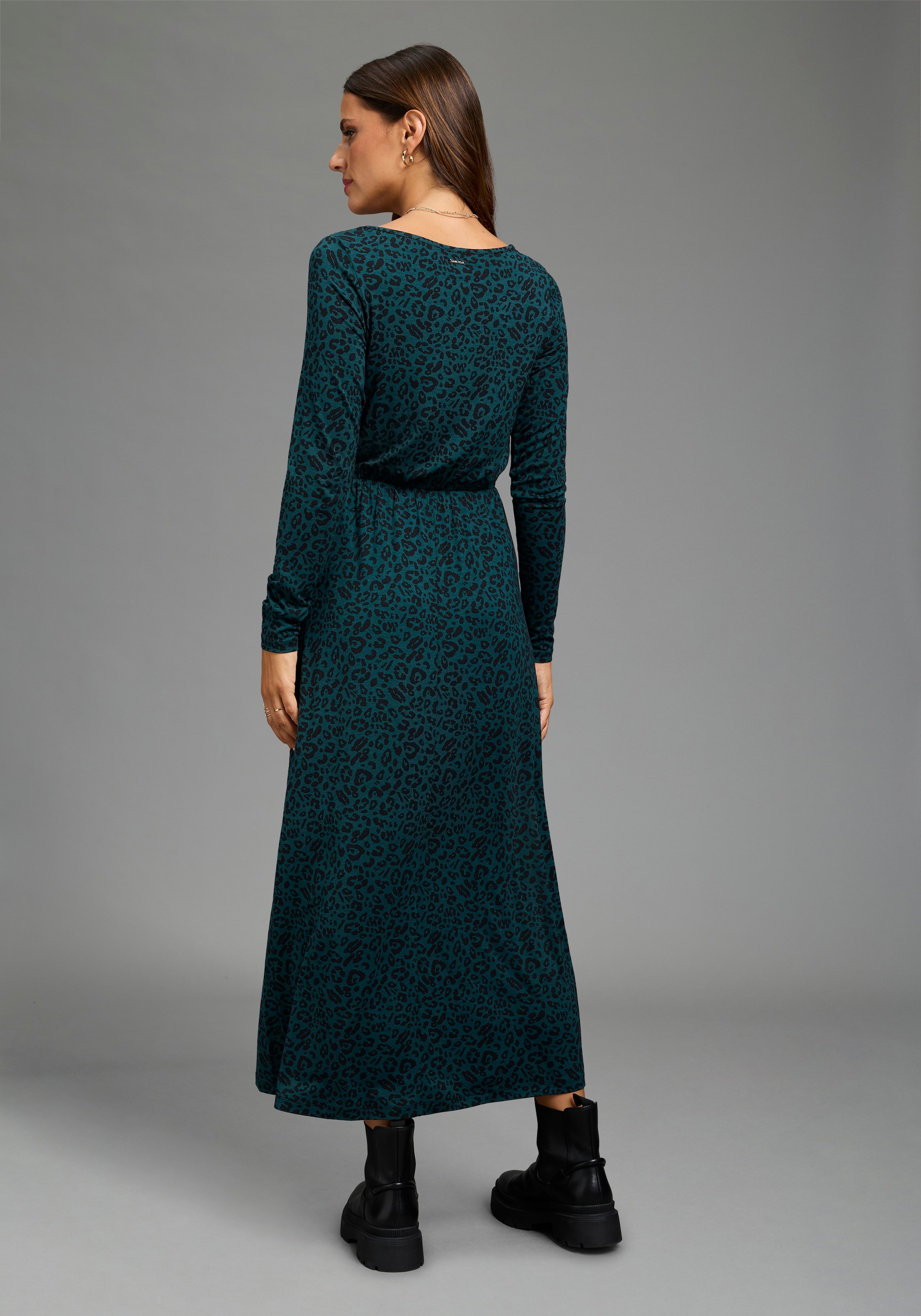 Laura Scott Robe en jersey mi-longueur, en mélange de viscose élastique, avec imprimé intégral