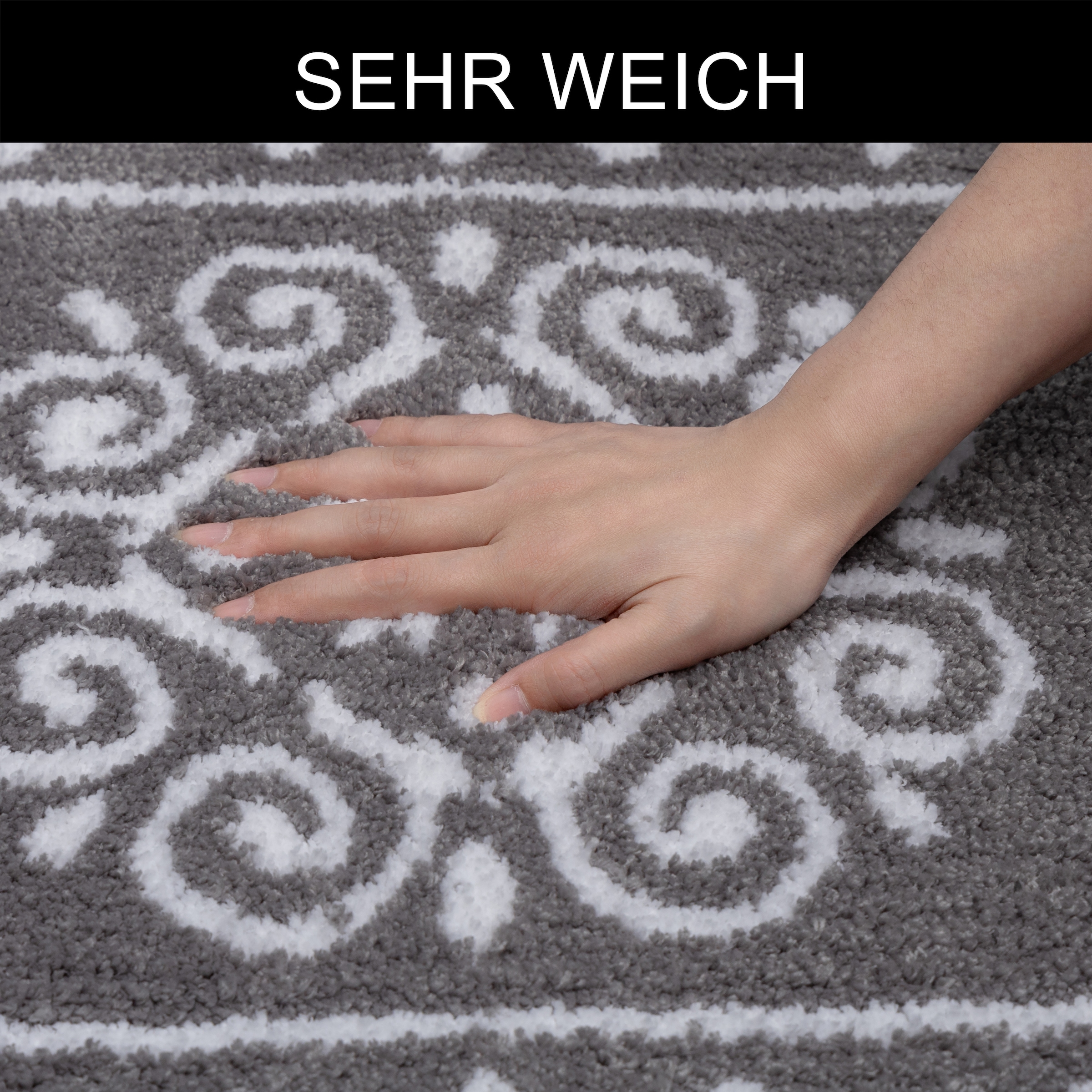 GOODproduct Badematte »Dafna, Badteppich, Badvorleger, Badezimmer Teppich« Höhe 12 mm rutschhemmend beschichtet fussbodenheizungsgeeignet | schnell trocknend Orient-Optik, Vintage Design