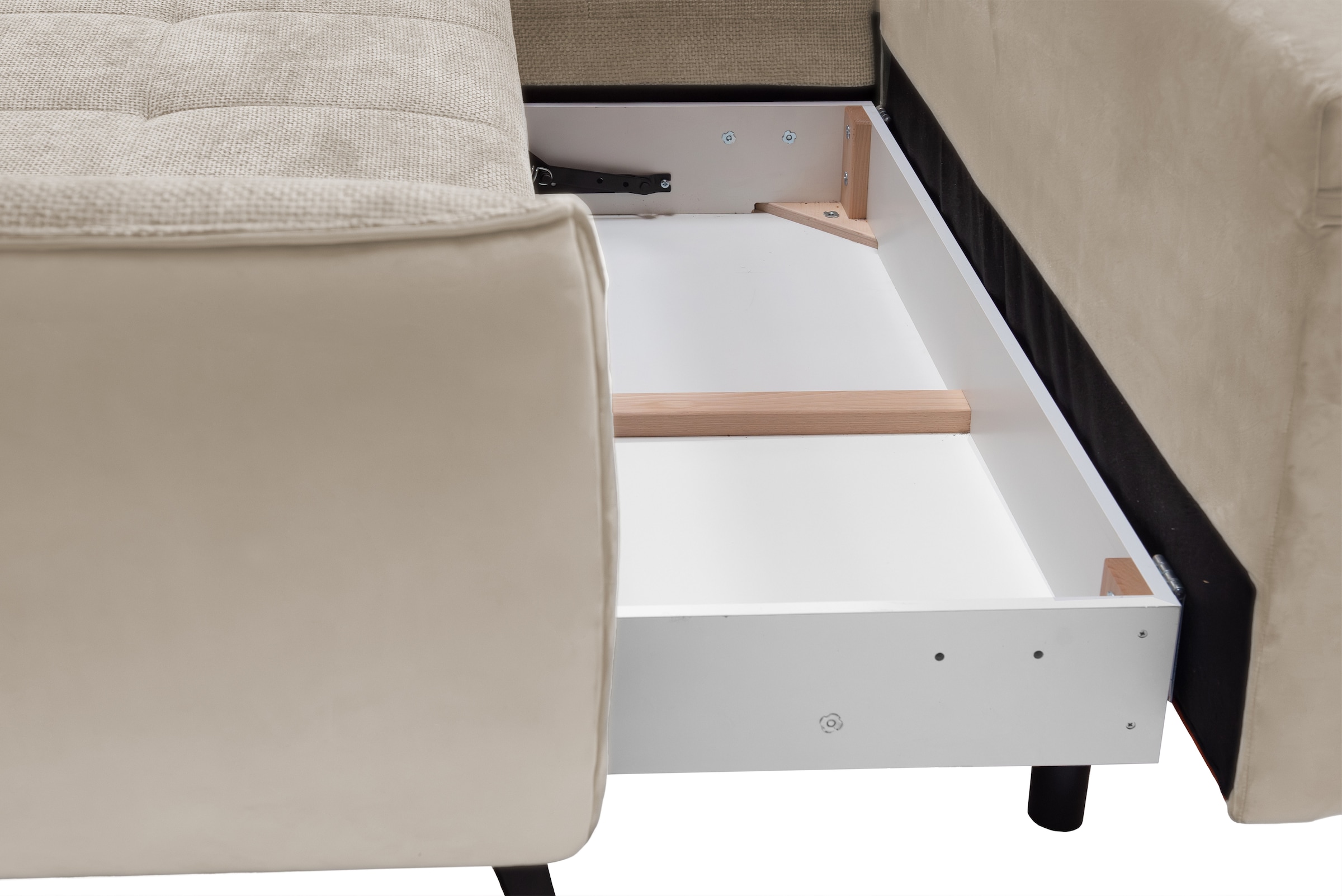 exxpo - sofa fashion Ecksofa »Midway mit einfacher Easy-Lift-Bettfunktion, bequem und modern«, inkl. Bettfunktion und praktischem Bettkasten, L-Form