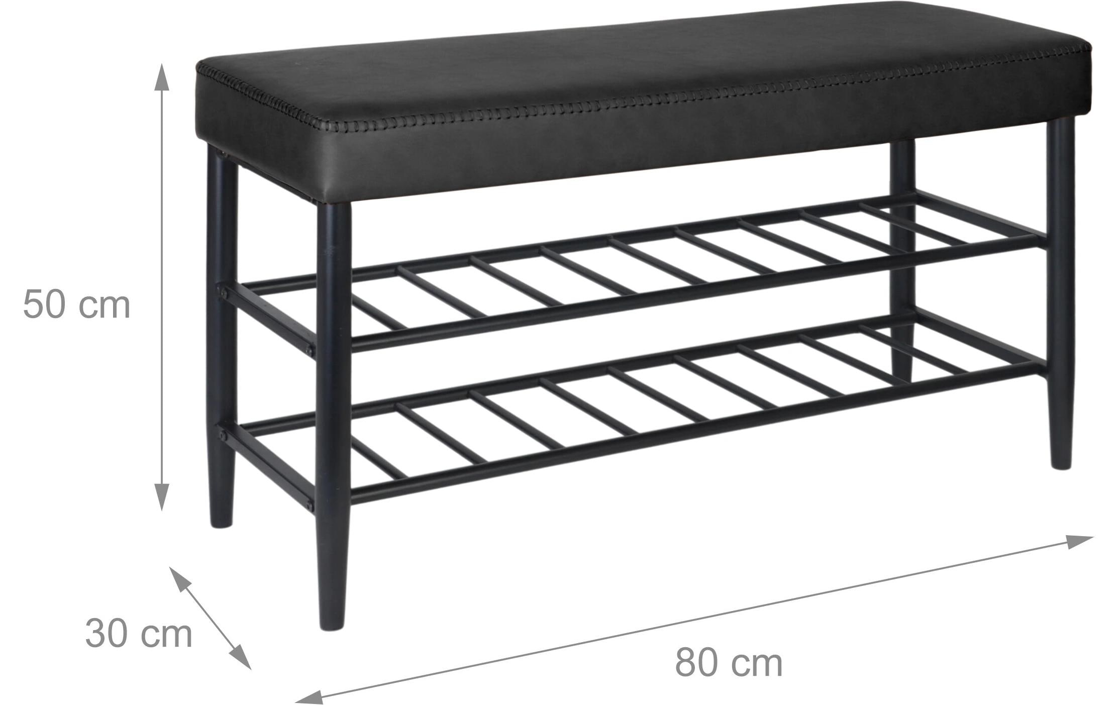 relaxdays Banc à chaussures »mit zwei Ablagen 80 x 50 cm«