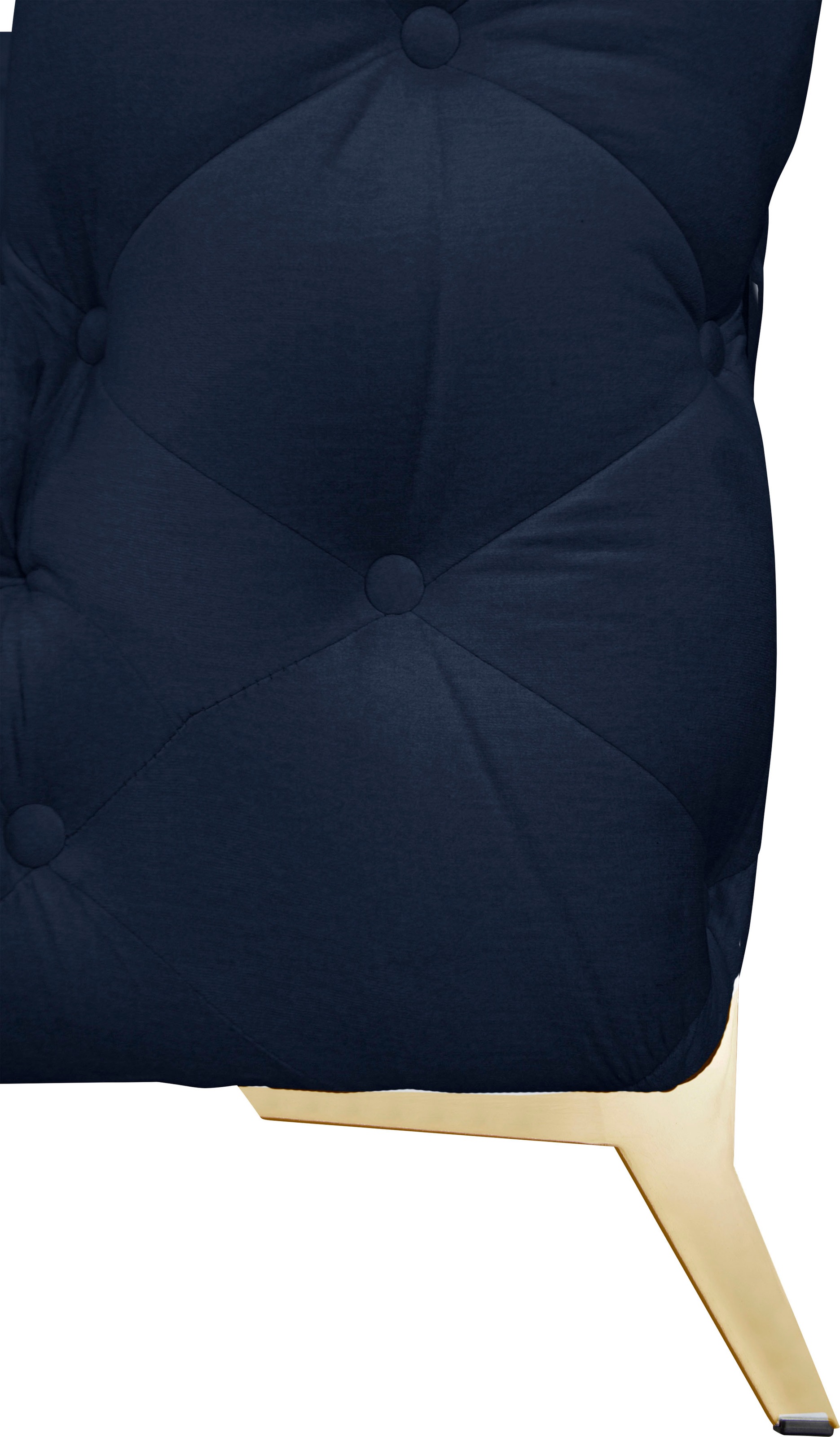 Home affaire Canapé Chesterfield »Amaury L-Form« Look Chesterfield, largeur/profondeur 262 cm chacun, couleur des pieds au choix