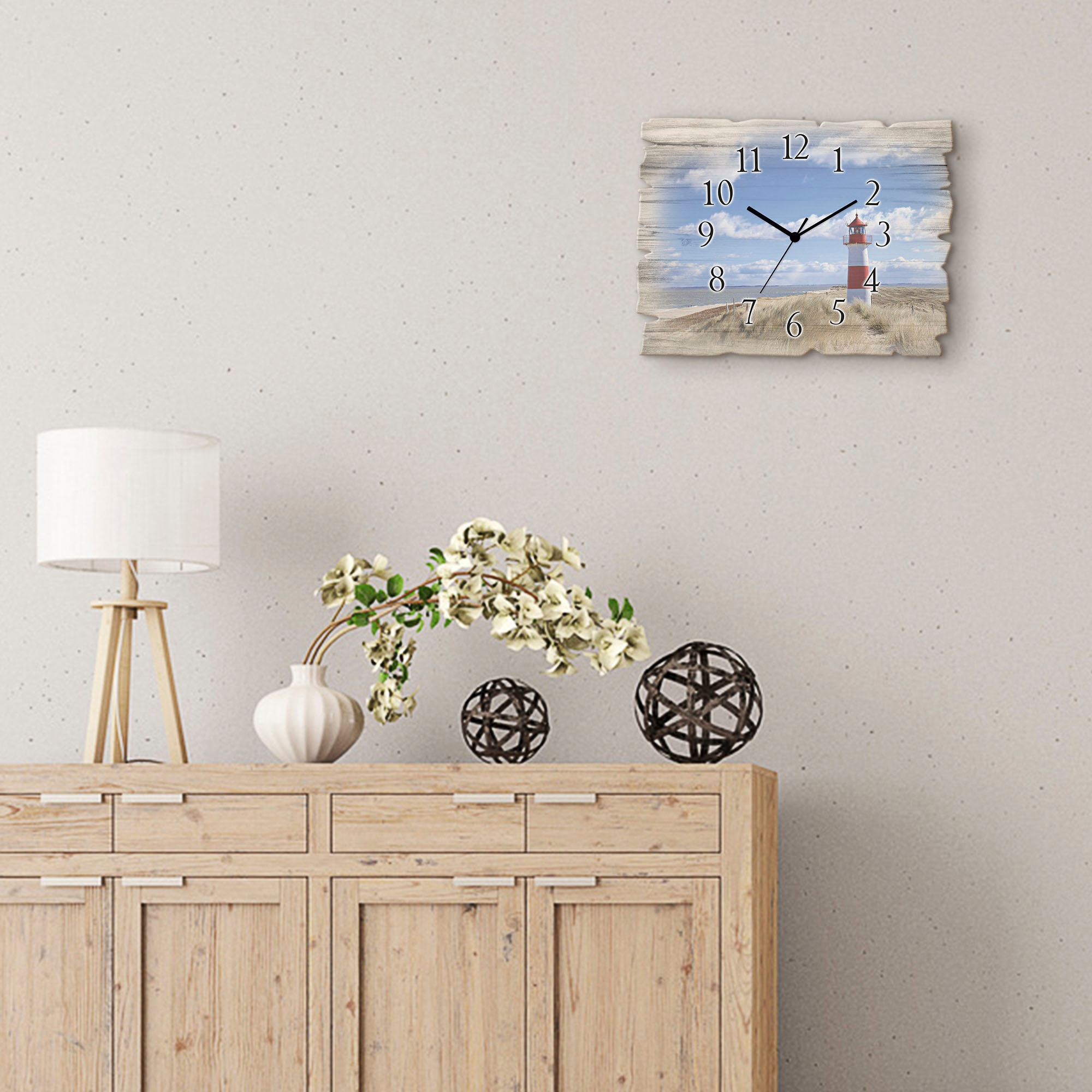 Artland Horloge murale »Leuchtturm Sylt« wahlweise mit Quarz- oder Funkuhrwerk, lautlos ohne Tickgeräusche