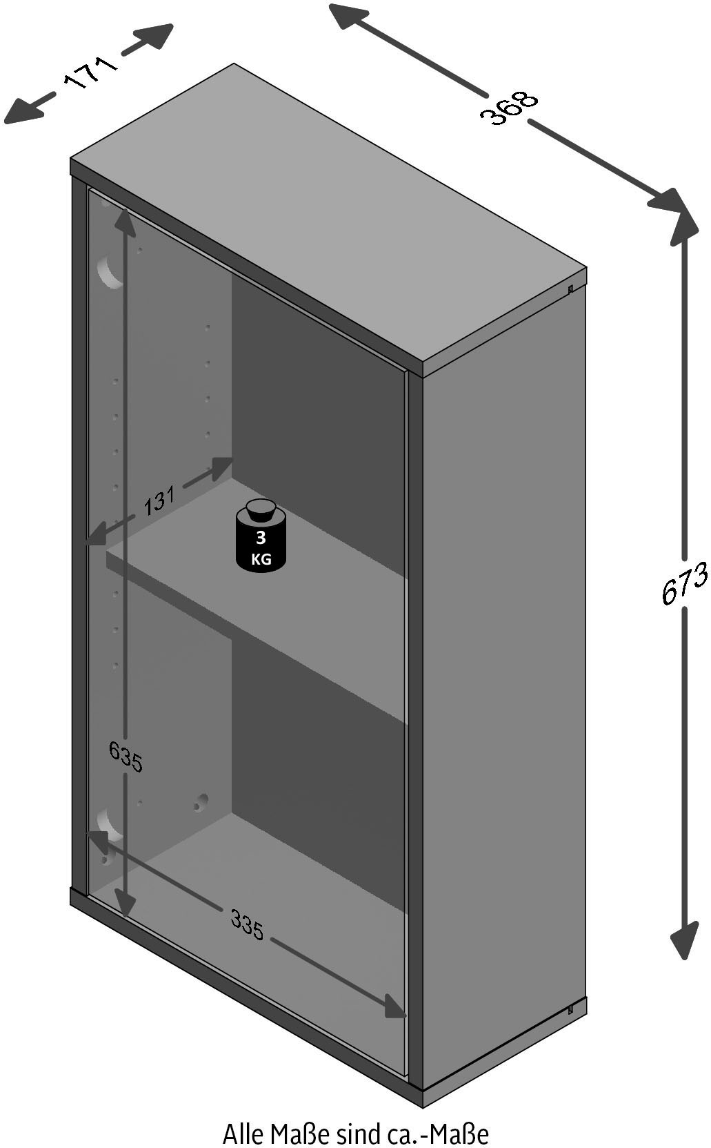 FMD Hängeschrank »Zamora«, Breite 36,8 cm