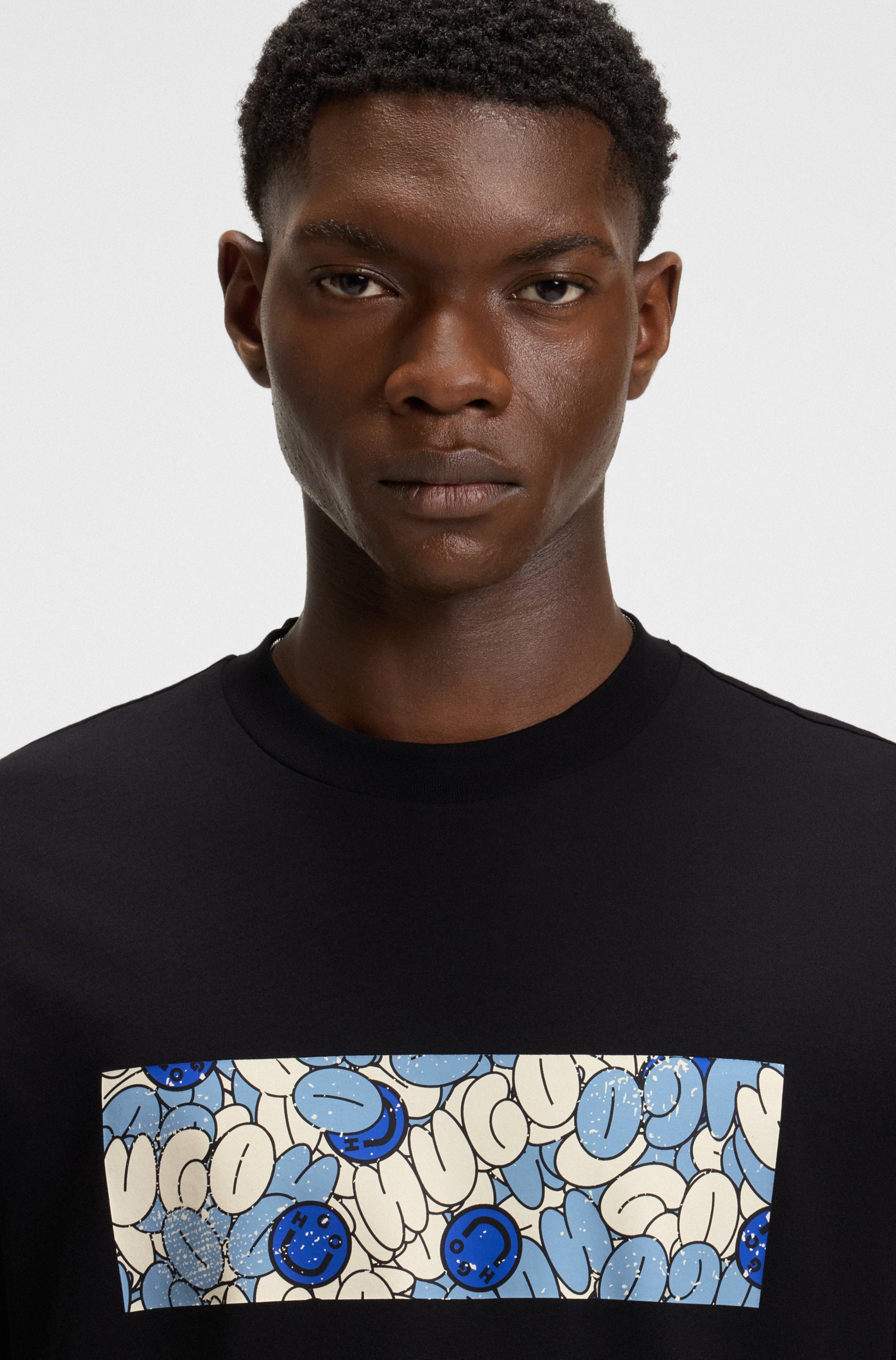 HUGO Blue T-Shirt »Nurix«, mit coolem Druck