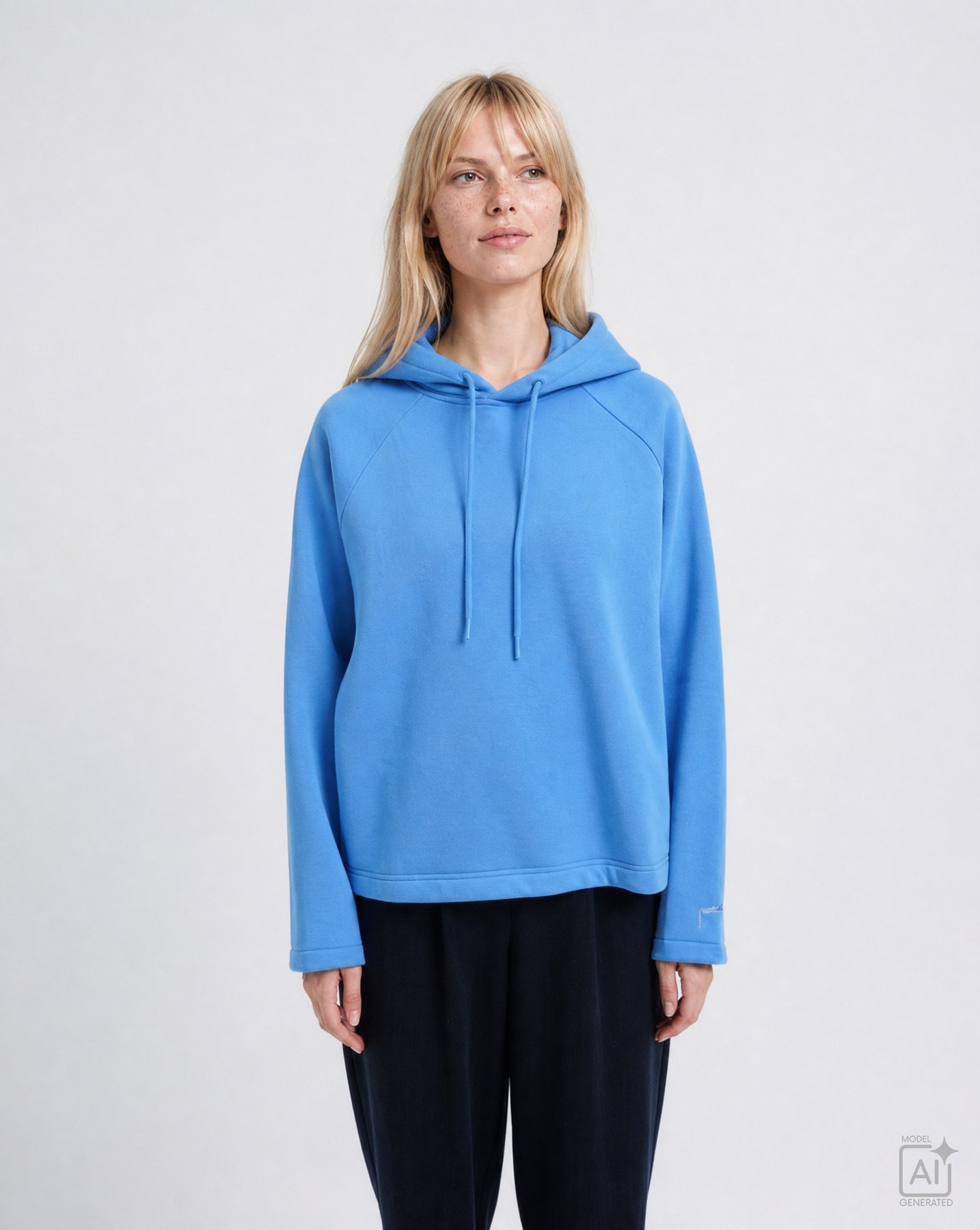 Image of Smith & Soul Kapuzensweatshirt, mit tonaler Stickerei, Boxy Fit
