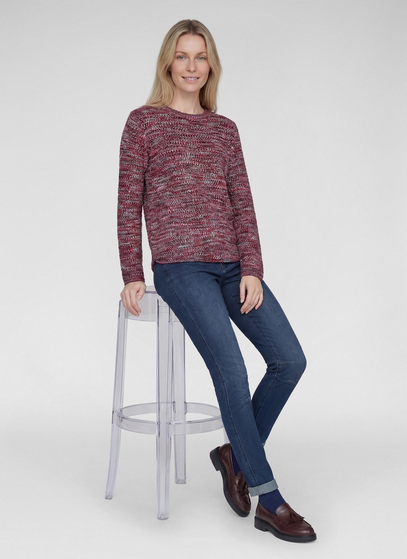 Rabe Pull en tricot aspect chiné