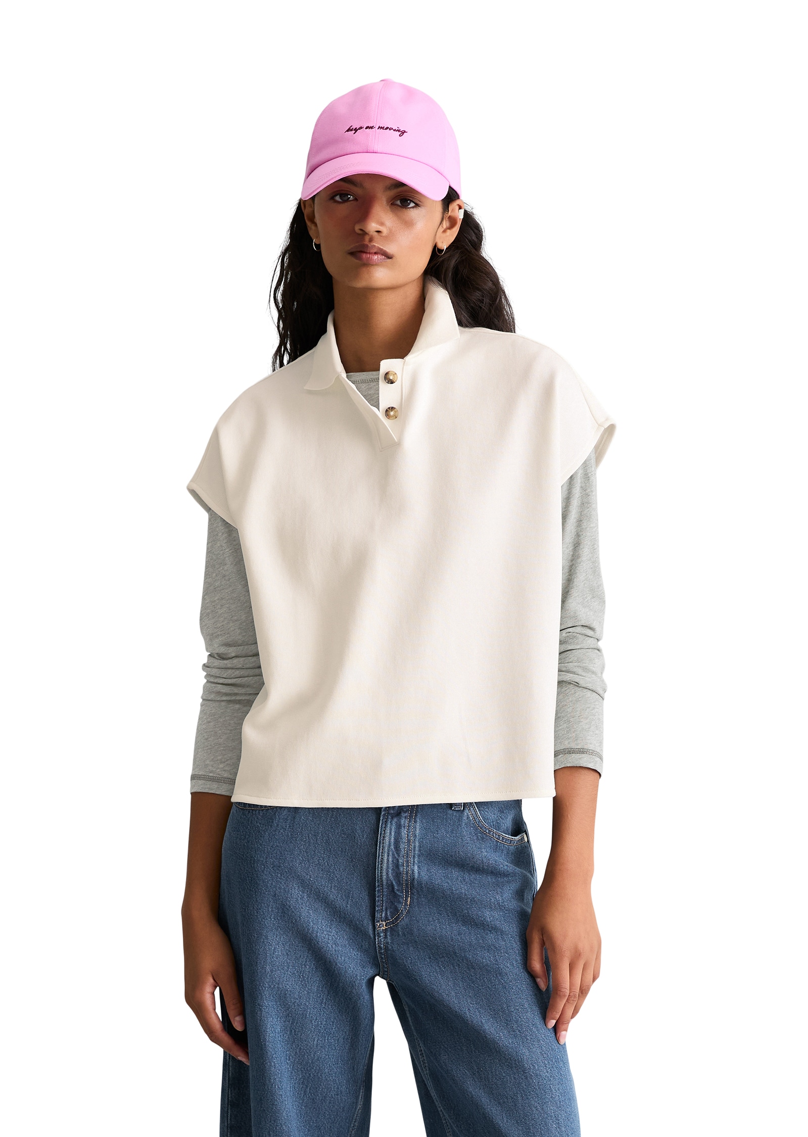 Image of Marc OPolo DENIM Poloshirt ärmellos wide aus Organic Cotton