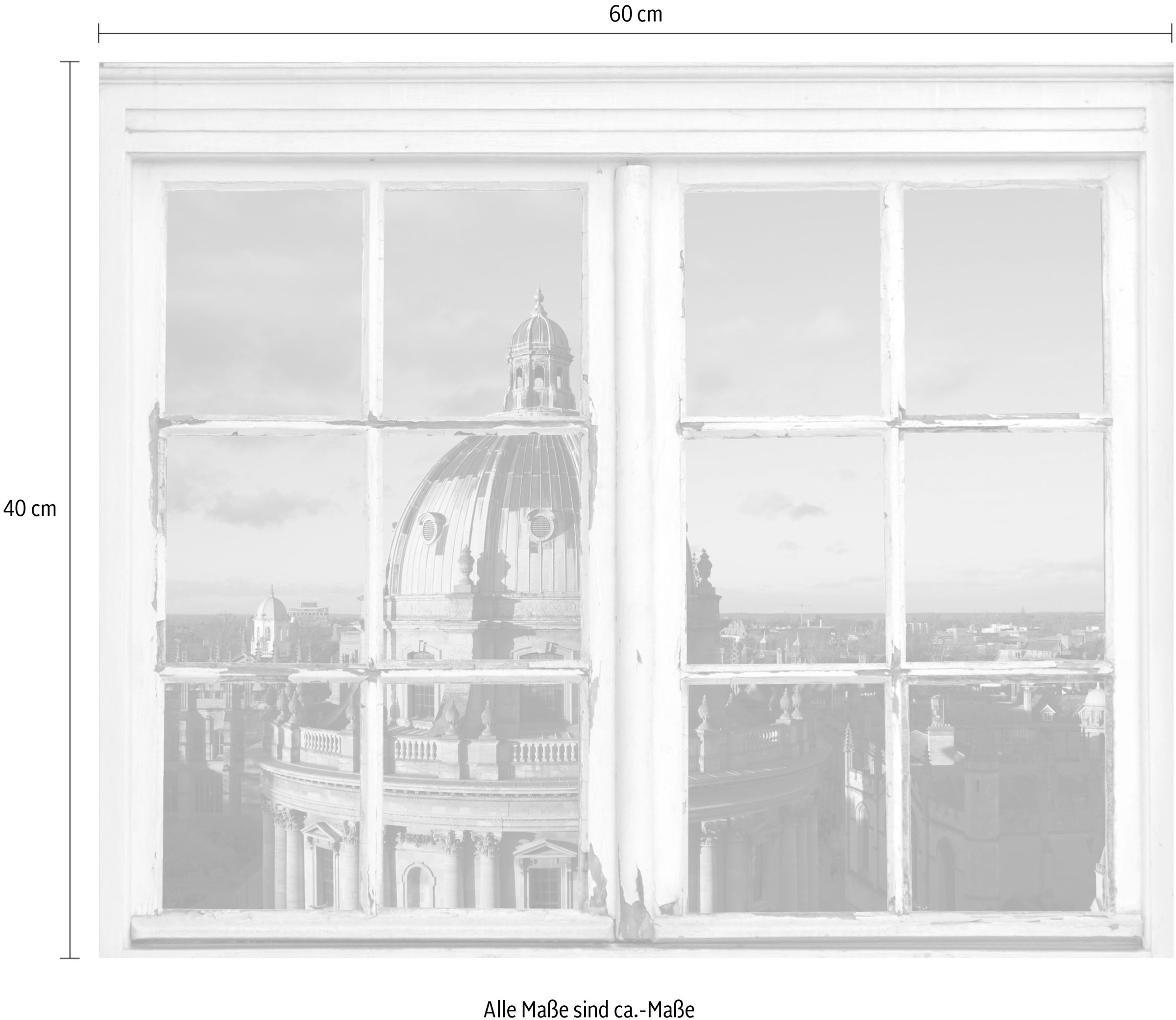 queence Autocollants muraux »Kathedrale« Wandsticker, Wandbild, selbstklebend, 3D, Fenster