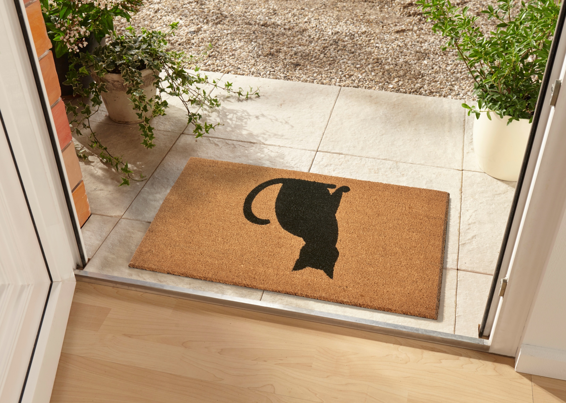 HANSE Home Fussmatte »Cat, Türmatte«, rechteckig, 15 mm Höhe, Kokos, Schmutzfangmatte, Outdoor, Rutschfest, Innen, Kokosmatte, Flur