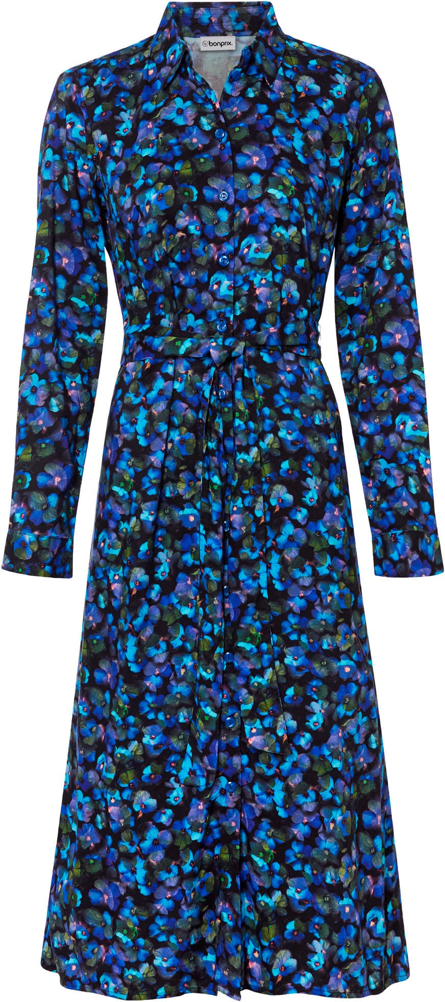 bonprix Robe chemisier »Hemdblusenkleid aus reiner Viskose« für klassischen Look, aus reiner Viskose, lockere Passform