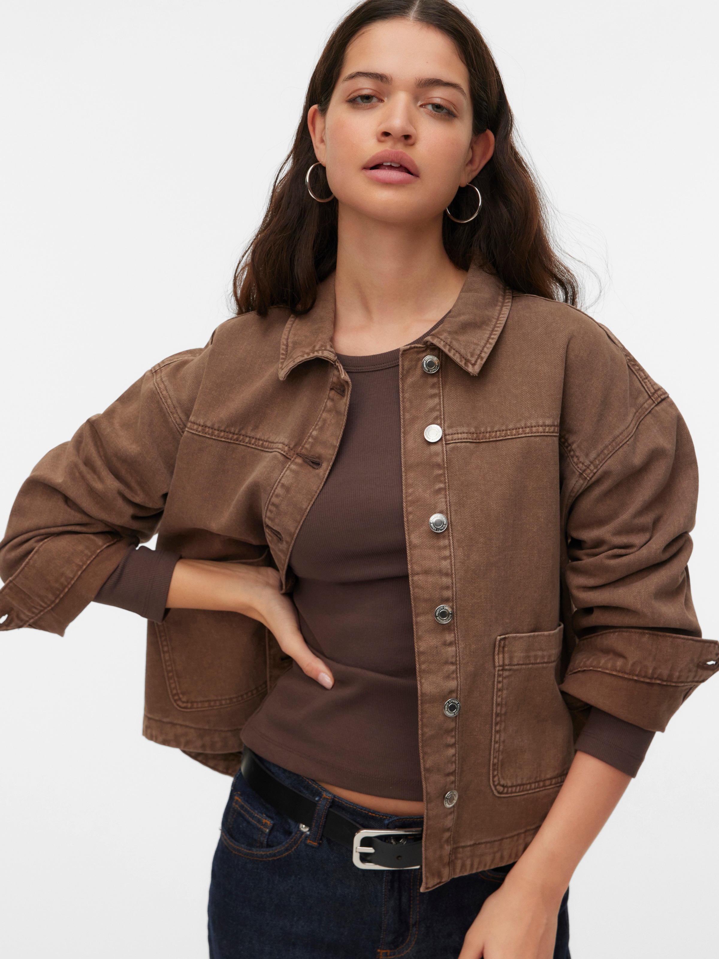 Image of Vero Moda Jeansjacke "VMJAMIE LS DENIM SHACKET MIX NOOS" Baumwollmischung