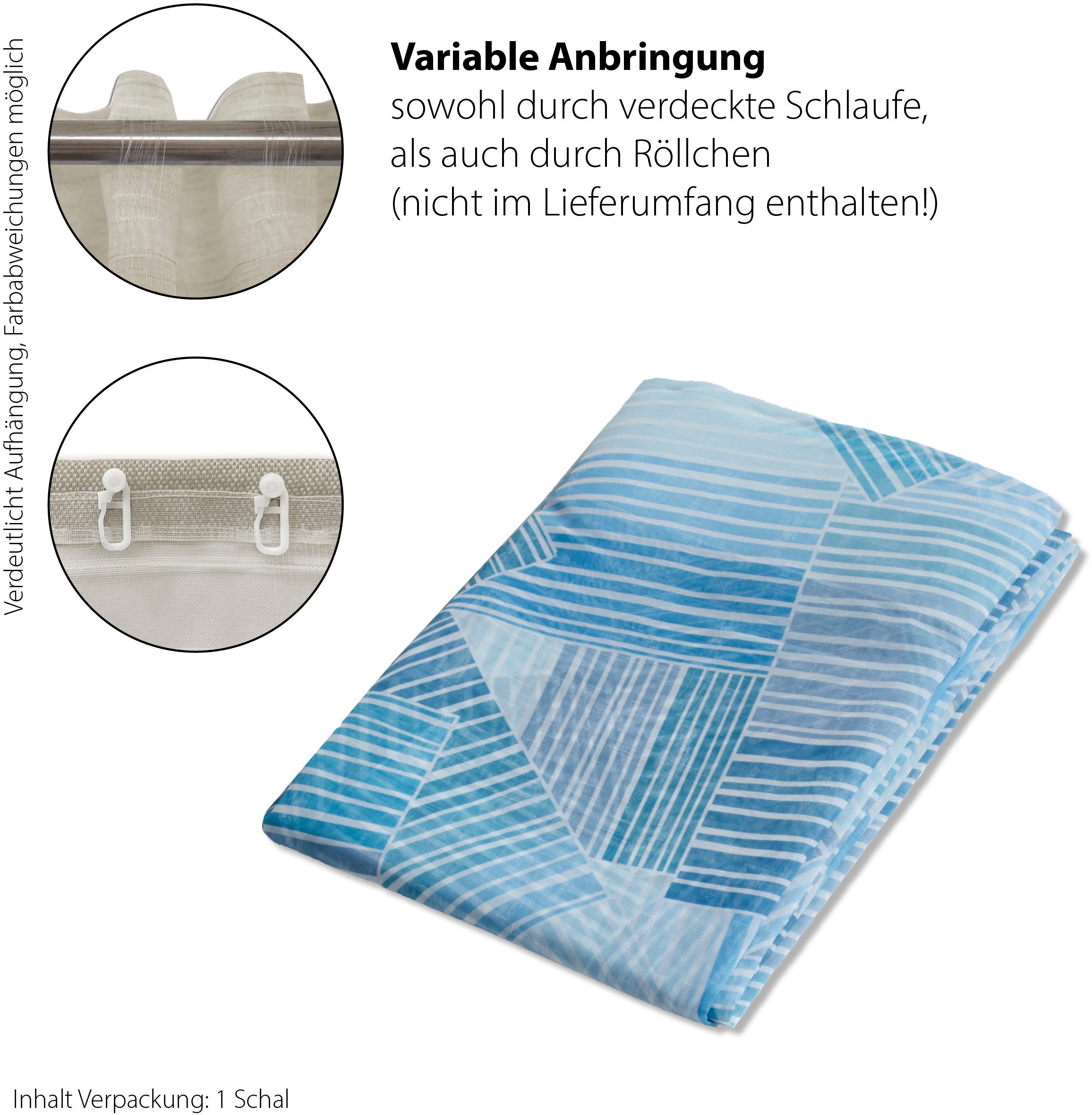 HOMING Gardine »Vitas« verdeckte Schlaufen 1 Stk. tlg. Farbverlauf, geometrisch, Wohnzimmer, Schlafzimmer