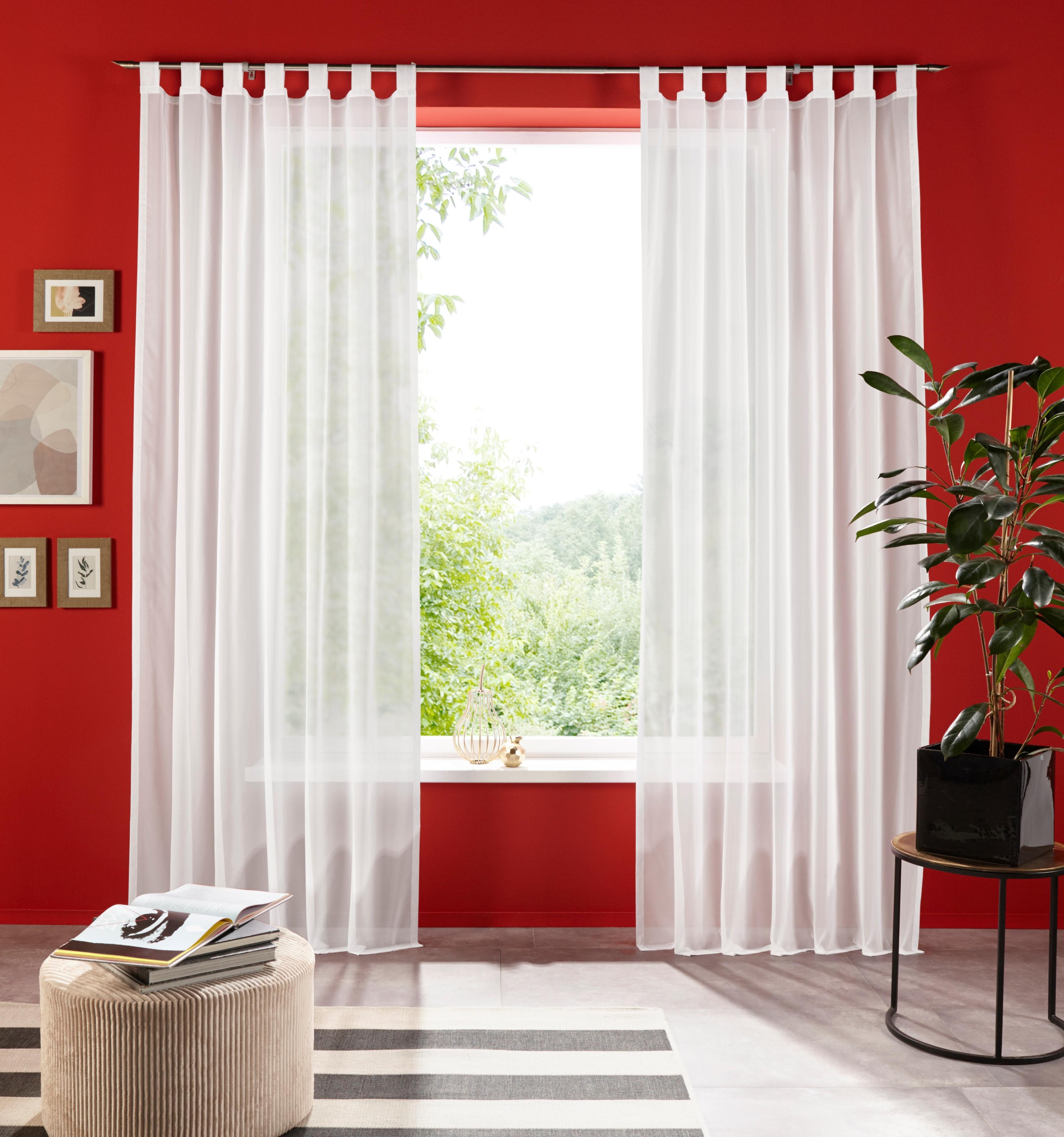 Image of GOODproduct Gardine "XANA" Schlaufen 1 Stk. tlg. Bestseller, einfarbig, 1 bzw. 2 Schals, pflegeleicht, preiswert