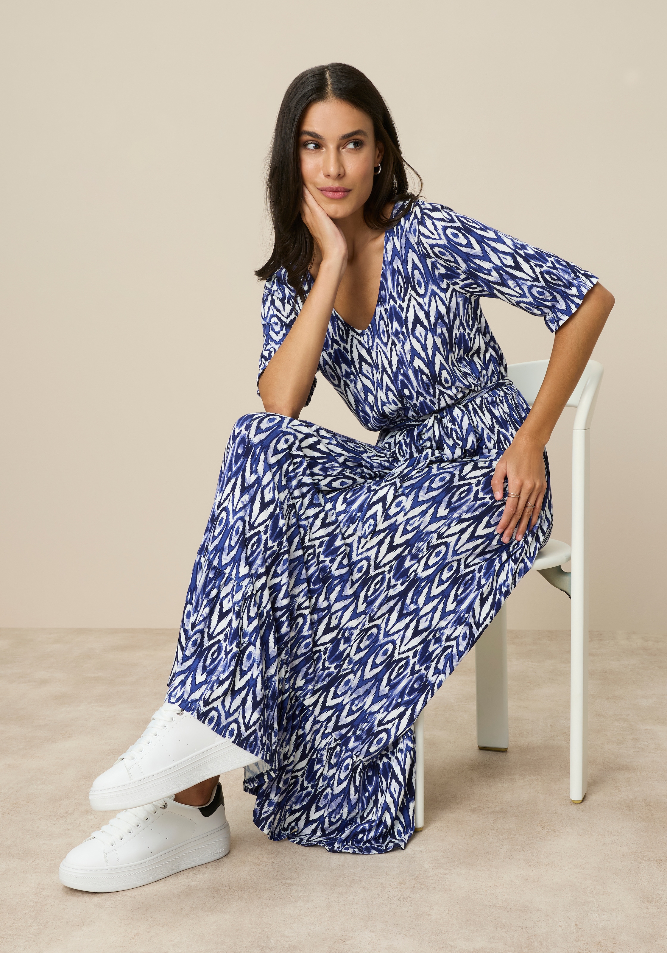 Tamaris Robe en jersey avec manches fantaisie, coupe cintrée