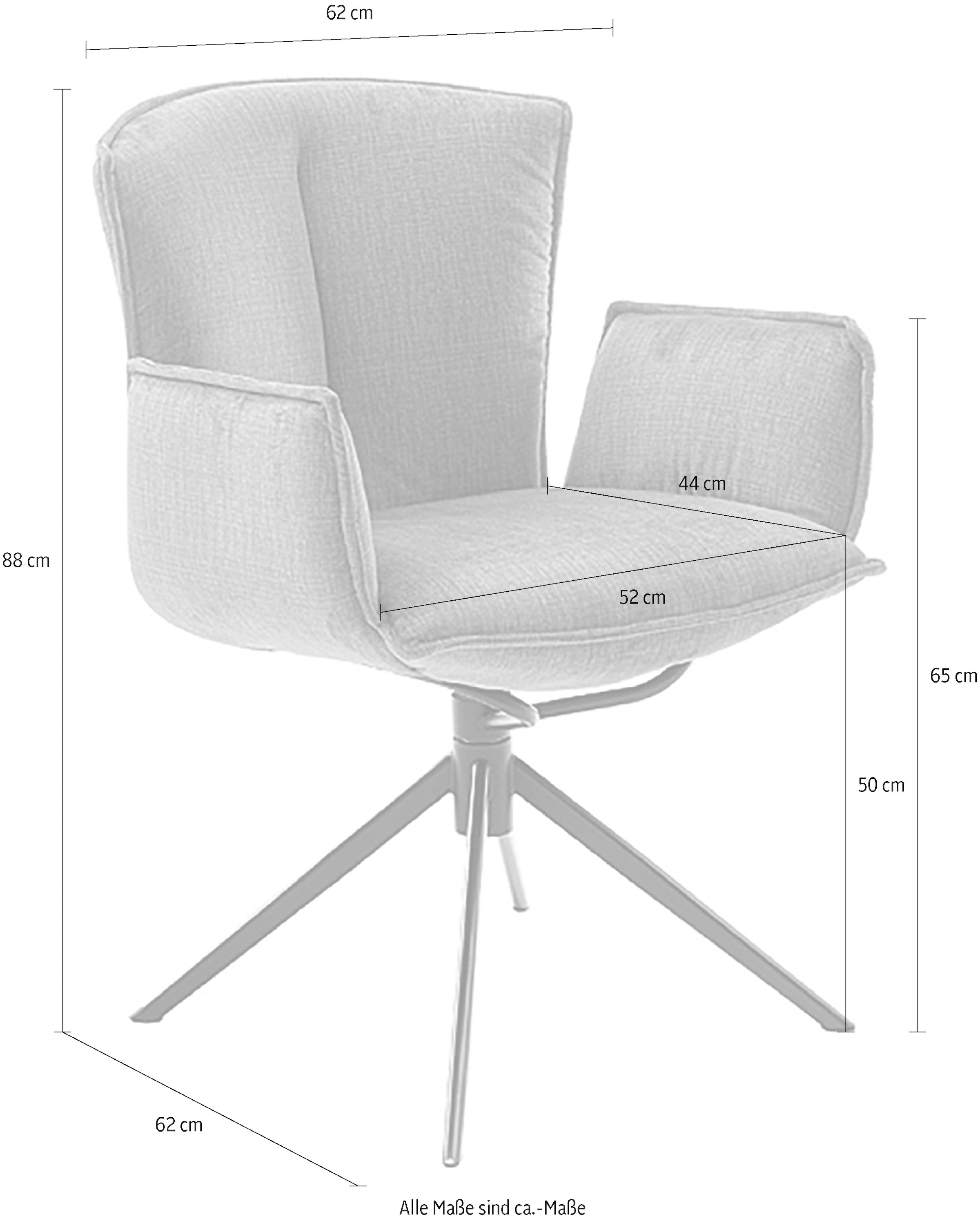 MCA furniture 4-Fussstuhl »NALON Esszimmerstuhl (2er Set) - Stuhl«, (Set), 2 St., Veloursstoff, 360° drehbar, Schwingfunktion, Metall, Veloursoptik, belastbar 120 kg