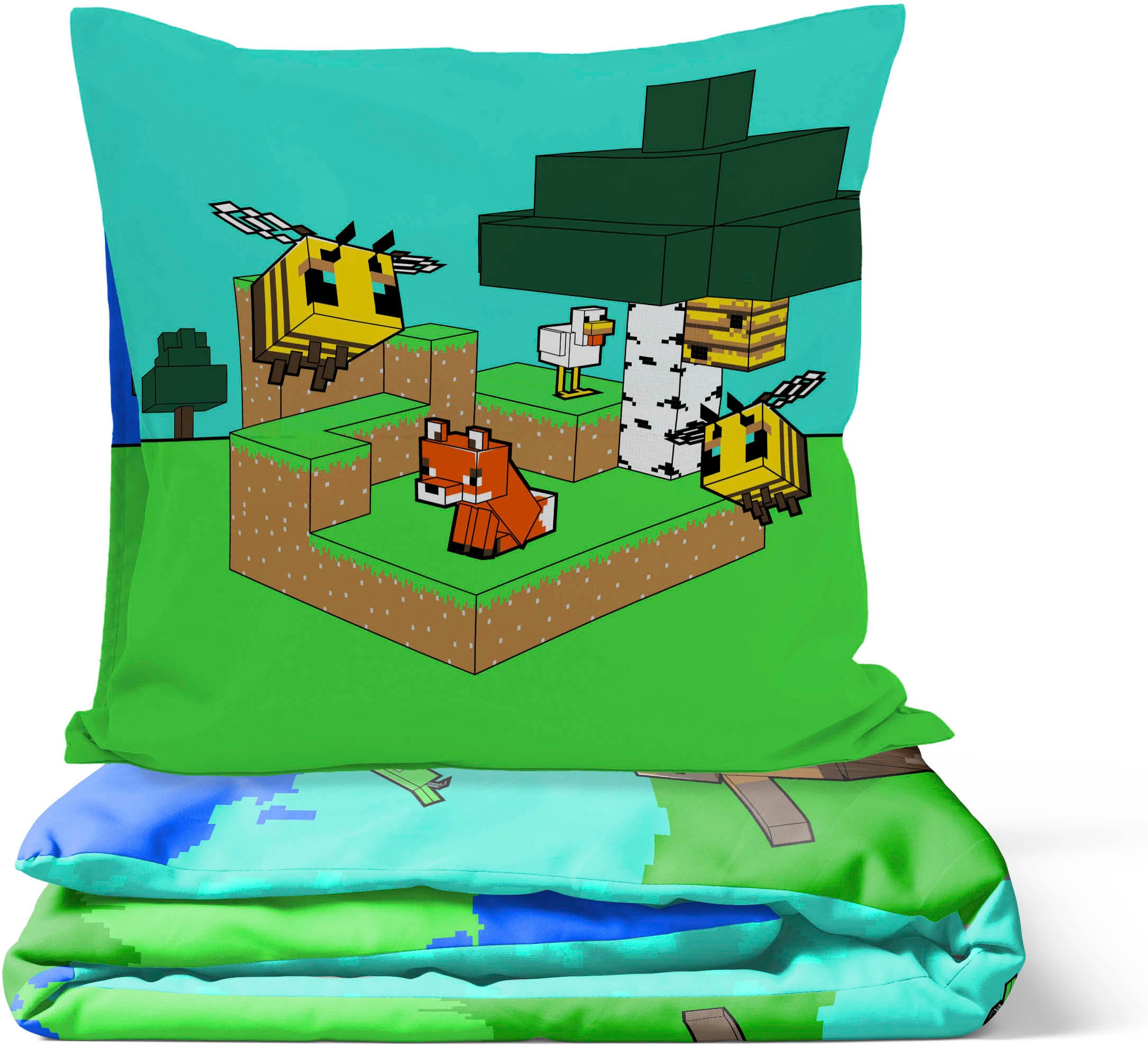 Minecraft Linge de lit pour enfants »Minecraft Creative« 2 100% coton