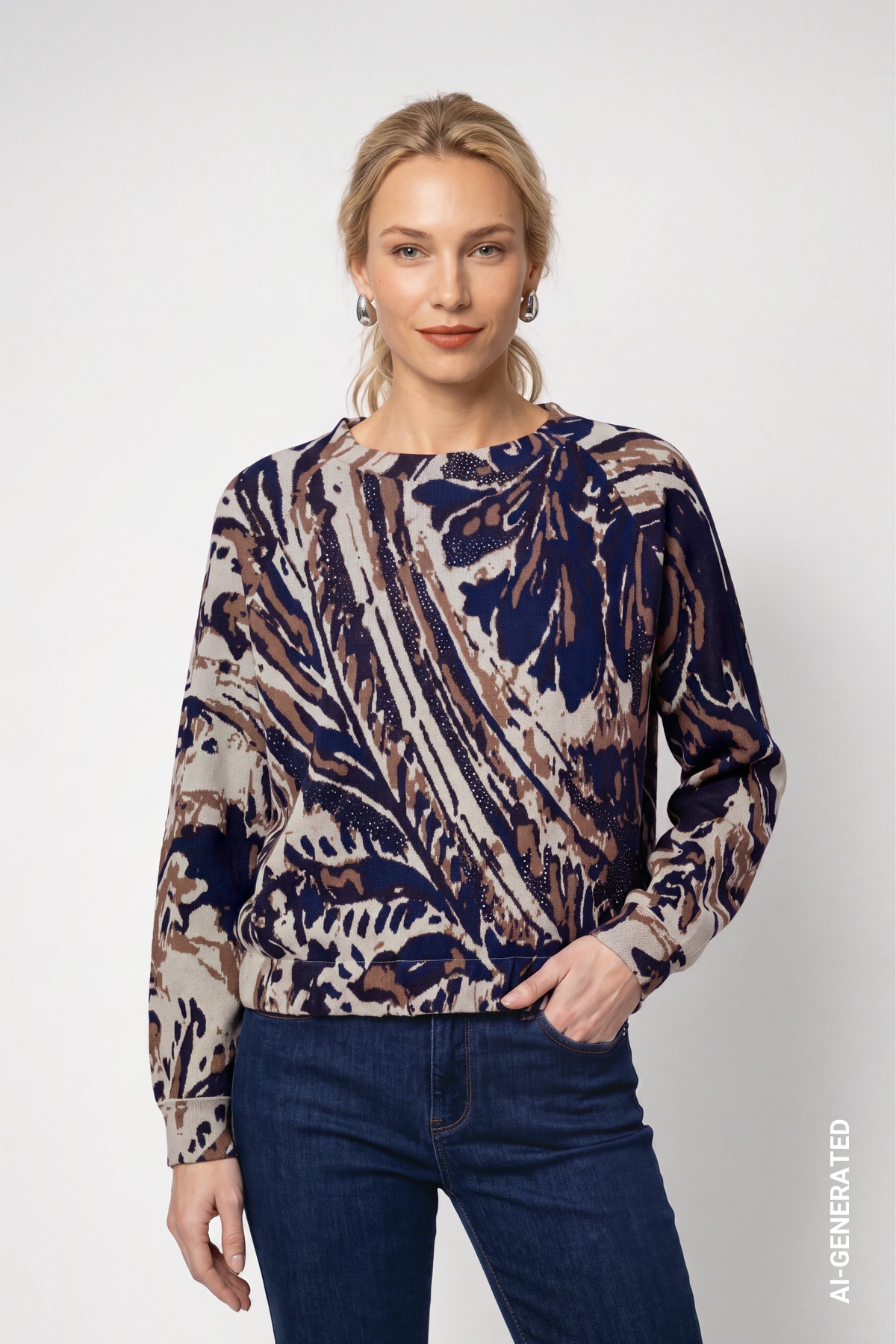 Image of Monari Rundhalspullover "Pullover Paisleyjacquard" Regular fit mit Musterung
