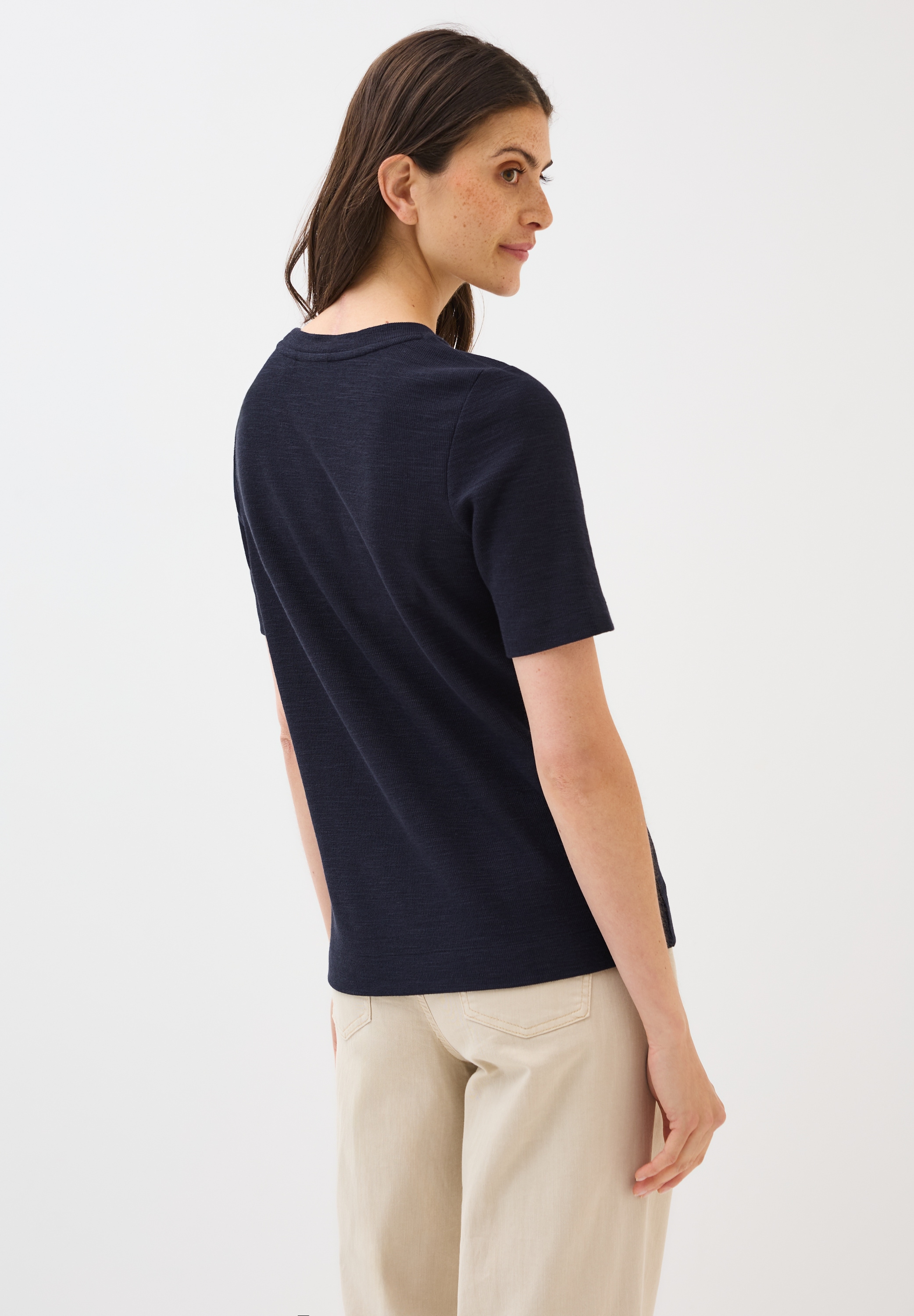 Cecil Rundhalsshirt, mit seitlichen Knopfdetails
