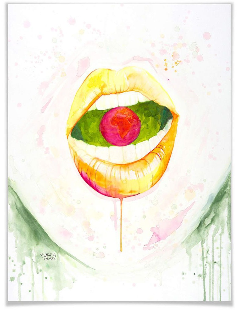 Image of Wall-Art Poster »Tasty World«, Schriftzug, (1 St.), Poster, Wandbild, Bild, Wandposter bei Ackermann Versand Schweiz