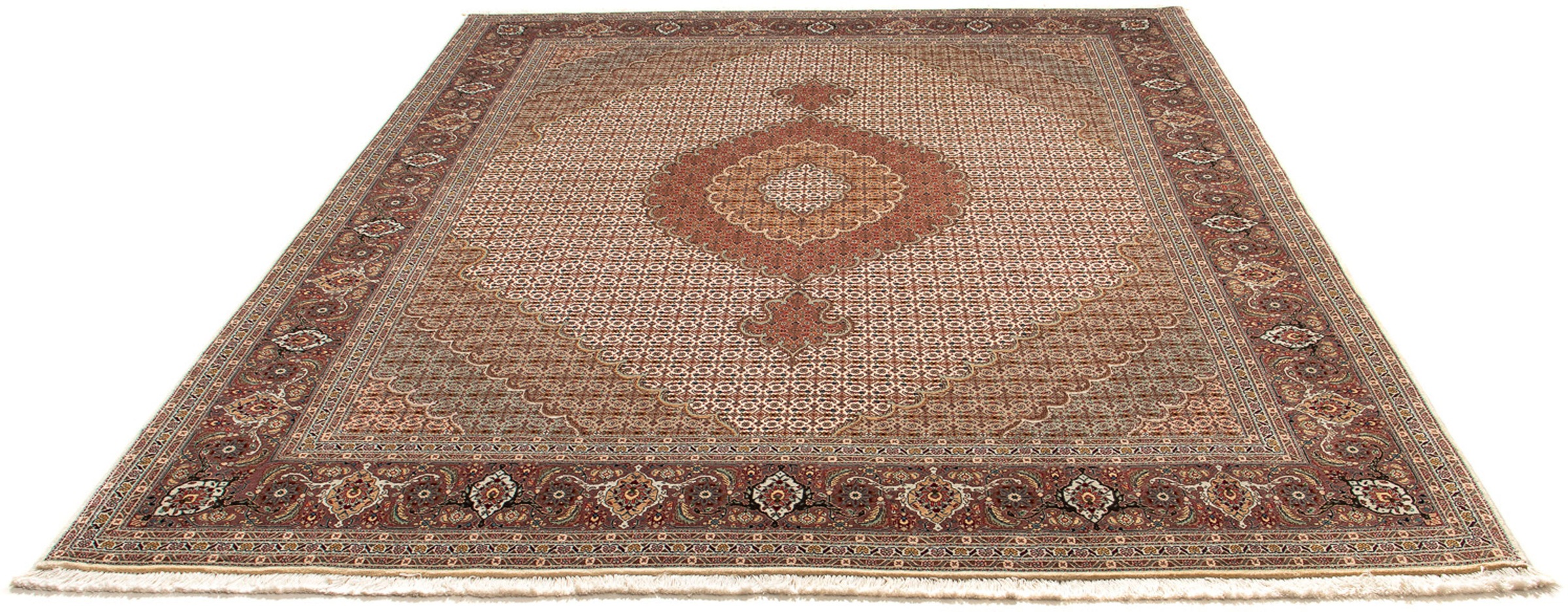 Image of morgenland Orientteppich »Perser - Täbriz - 252 x 202 cm - hellbraun«, rechteckig, 10 mm Höhe, Wohnzimmer, Handgeknüpft, Einzelstück mit Zertifikat bei Ackermann Versand Schweiz