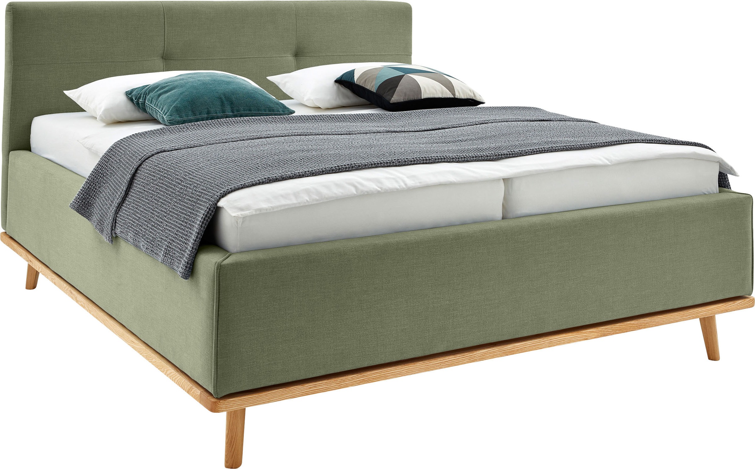 Musterring Polsterbett »Delphi« Eicherahmen massiv, Kopfteil mit Steppung